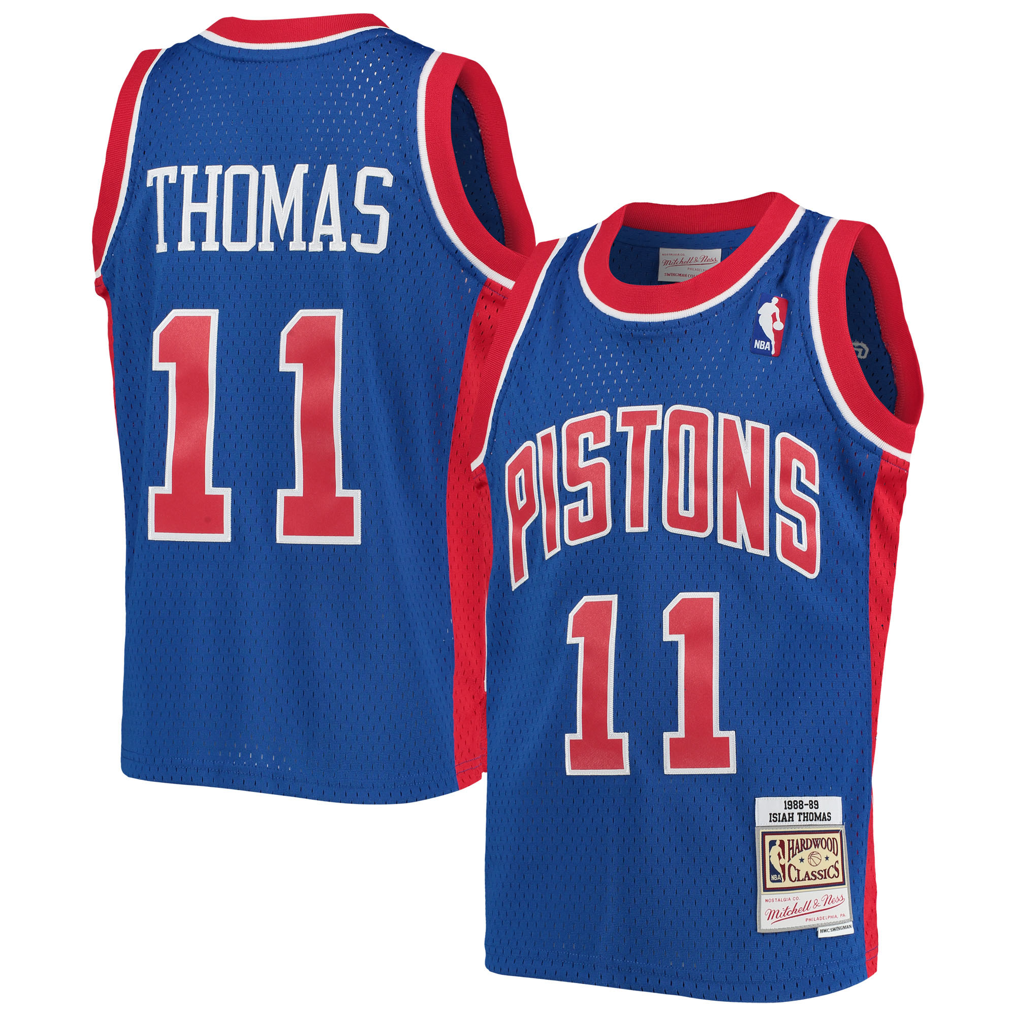 Isaiah Thomas Detroit Pistons Mitchell & Ness Youth 1988-89 Hardwood Classics Swingman Jersey - Blue