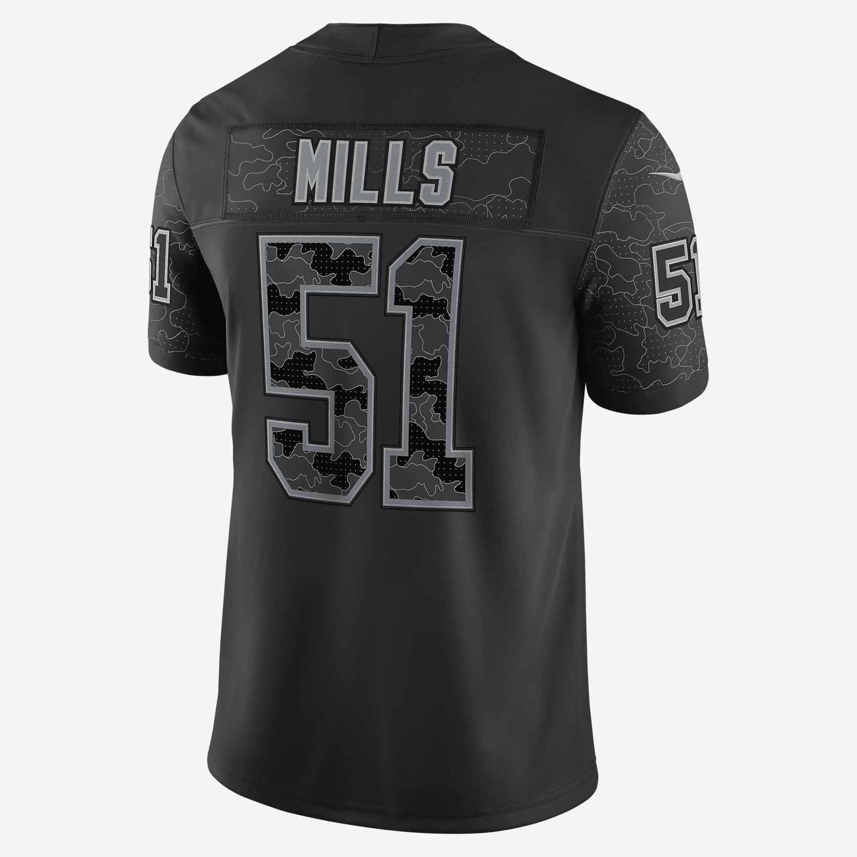 NFL Carolina Panthers RFLCTV (Sam Mills) Men's Fashion Football Jersey - Black