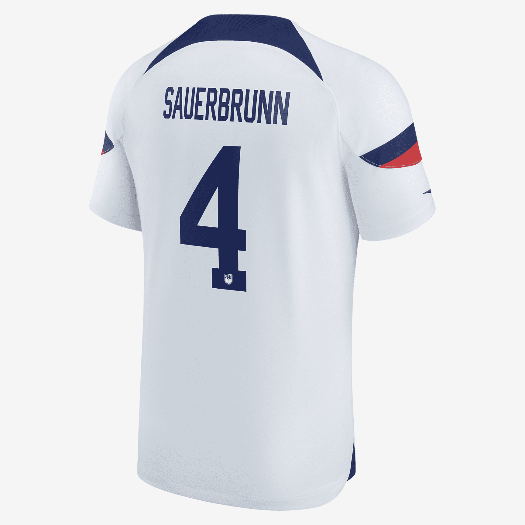 USWNT 2022/23 Stadium Home (Becky Sauerbrunn) Big Kids' Nike Dri-FIT Soccer Jersey Nike Dri-FIT Soccer Jersey - White