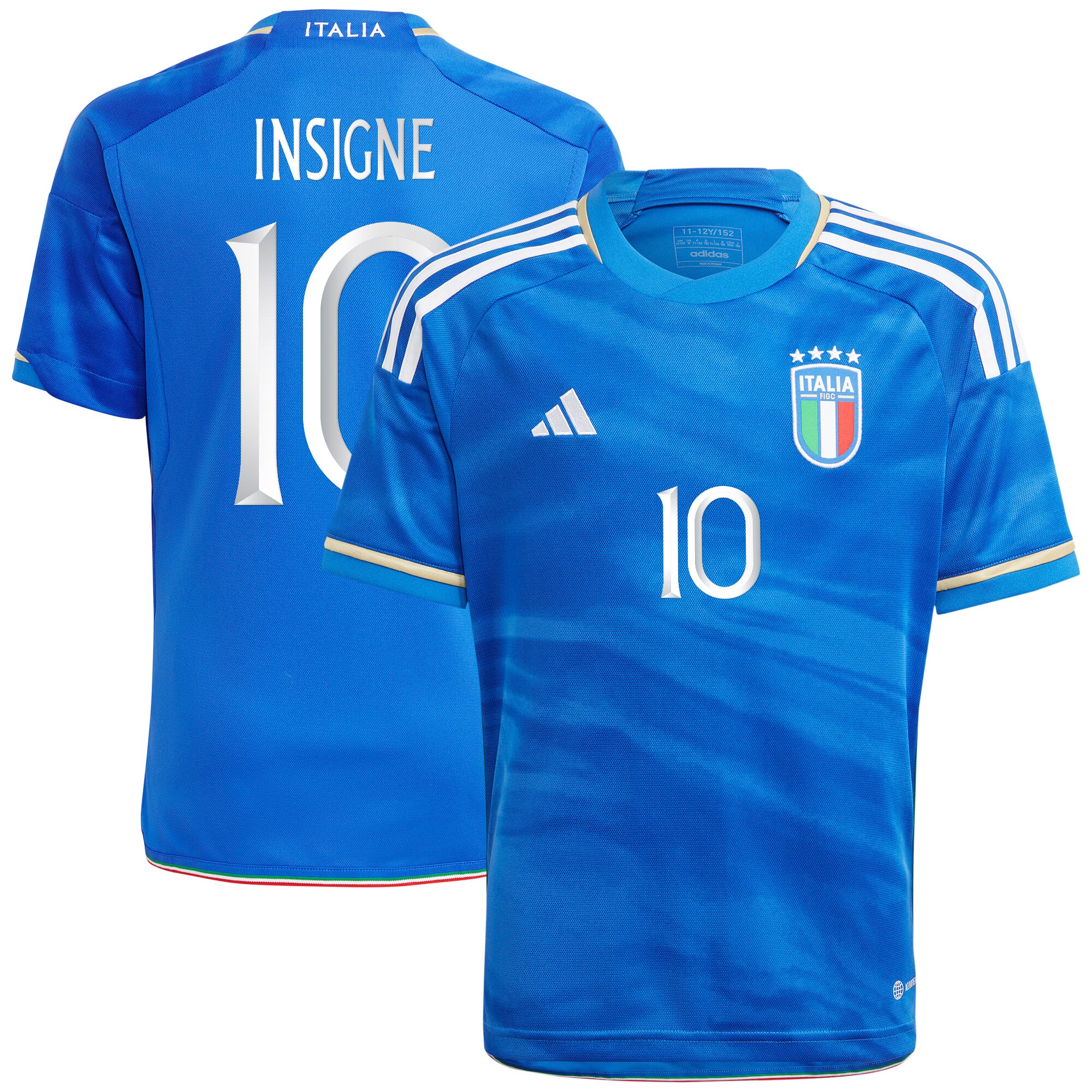 Lorenzo Insigne Italy National Team adidas Youth 2023 Home Replica Jersey - Blue
