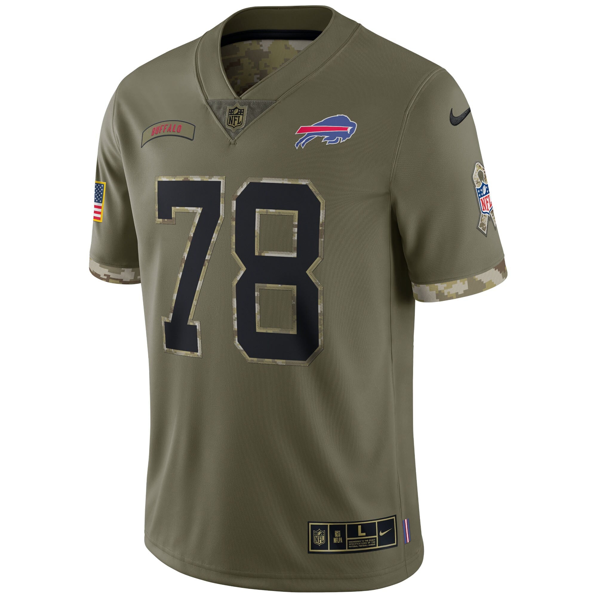 Men's Nike Bruce Smith Olive Buffalo Bills 2022 Salute To Service Retired Player Limited Jersey