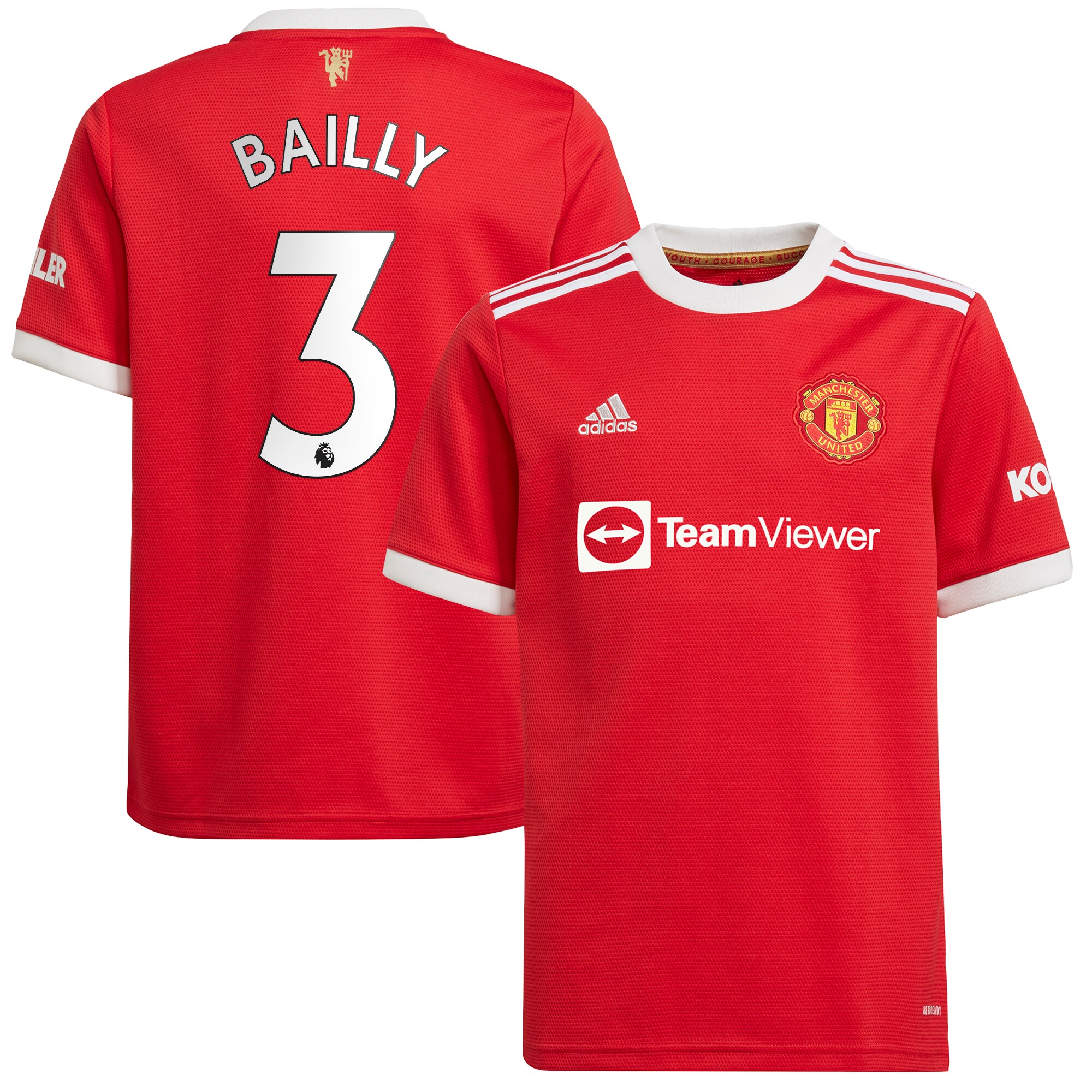 Eric Bailly Manchester United adidas Youth 2021/22 Home Replica Player Jersey - Red