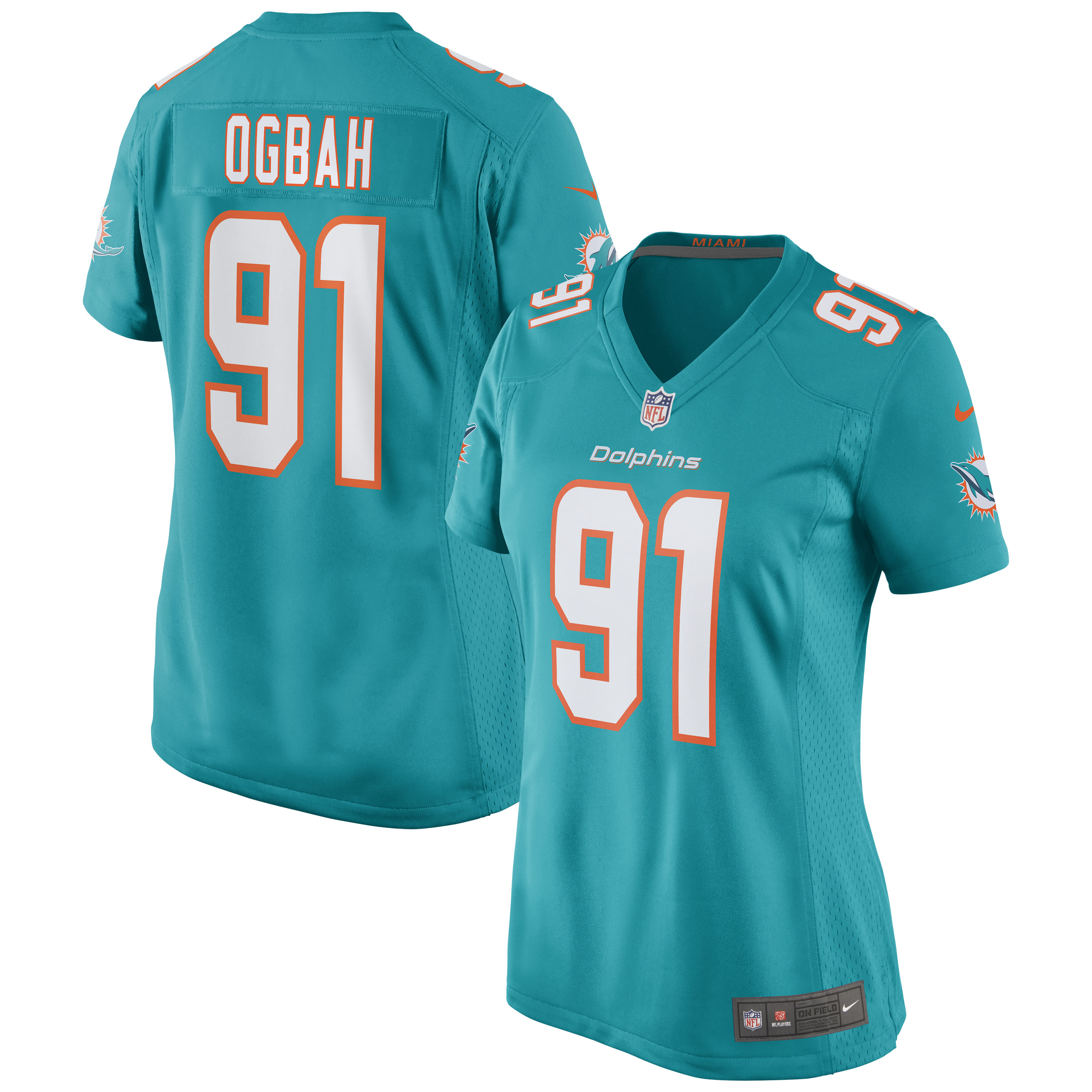 Emmanuel Ogbah Miami Dolphins Nike Women's Game Jersey - Aqua