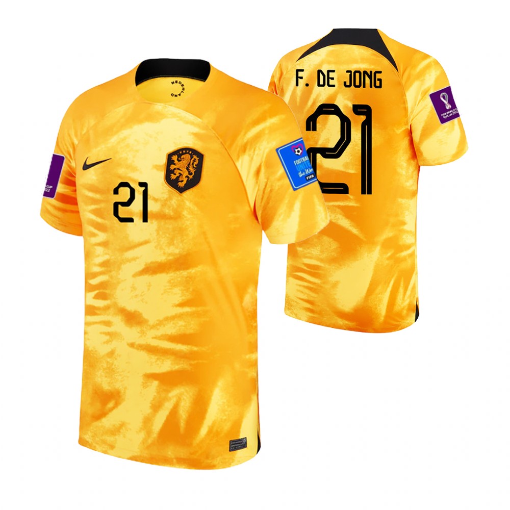 Netherlands Frenkie de Jong Home Jersey 2022 World Cup Kit