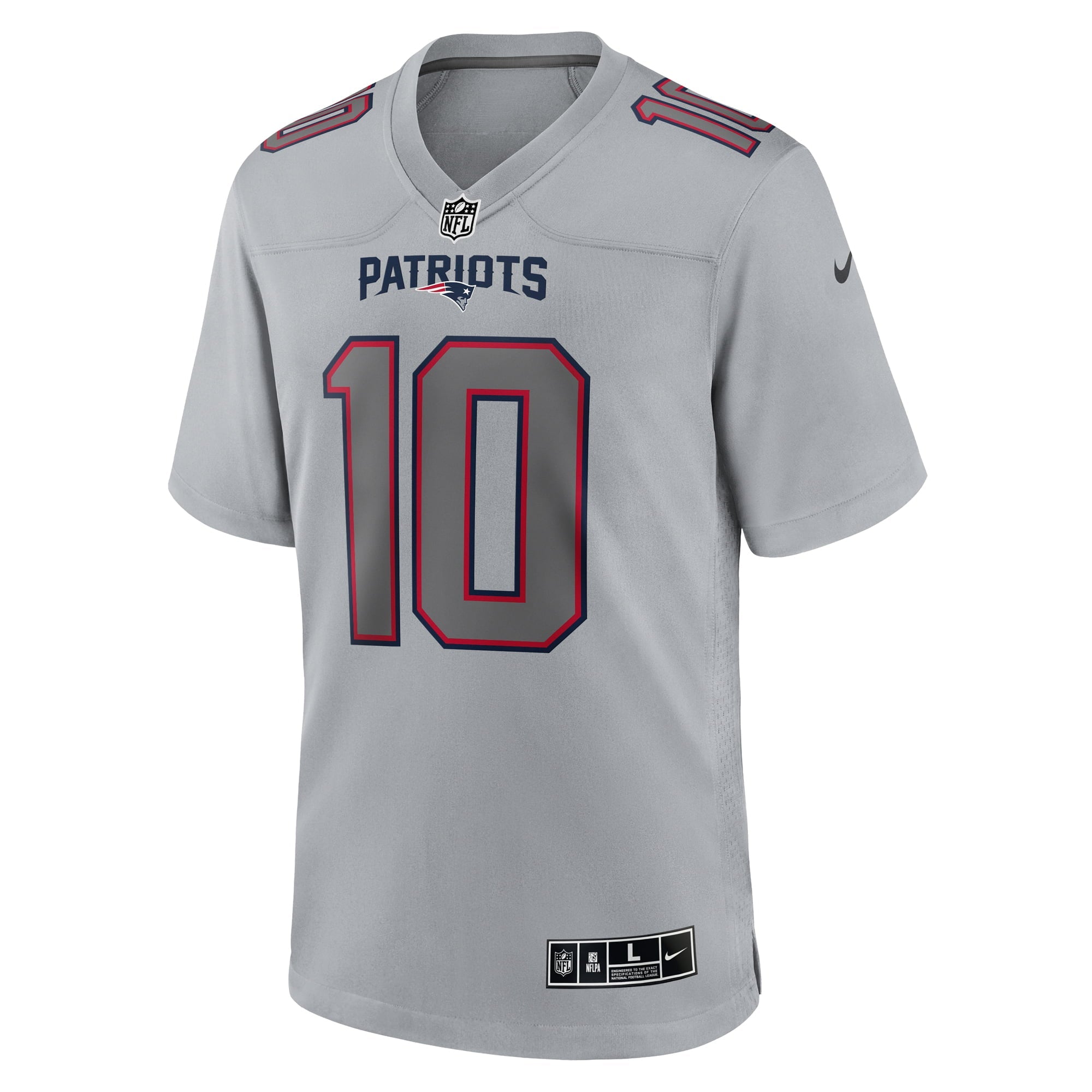Men's Nike Mac Jones Gray New England Patriots Atmosphere Fashion Game Jersey