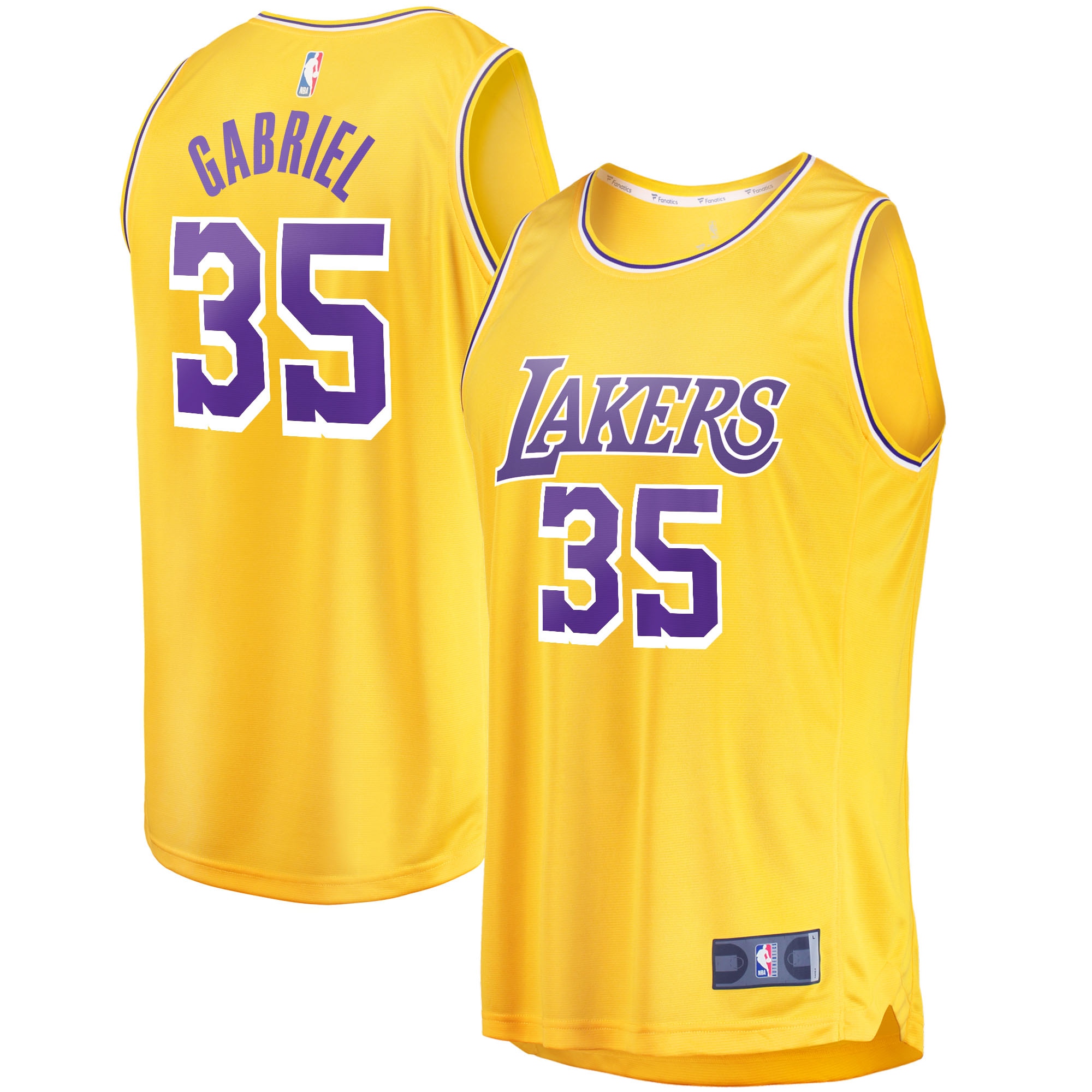 Wenyen Gabriel Los Angeles Lakers Fanatics Branded 2021/22 Fast Break Replica Jersey - Icon Edition - Gold