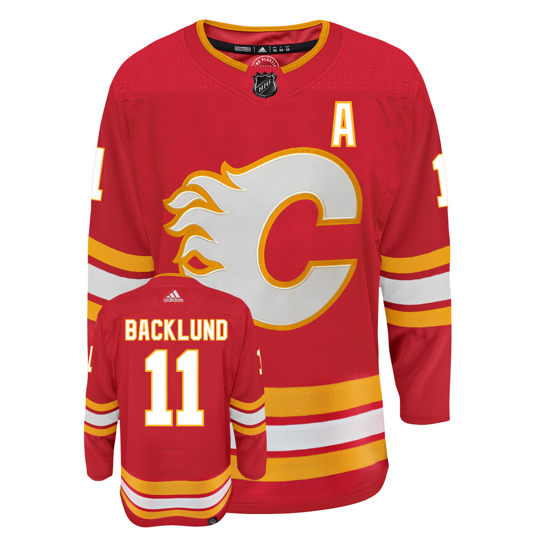 Mikael Backlund Calgary Flames Adidas Primegreen Authentic NHL Hockey Jersey