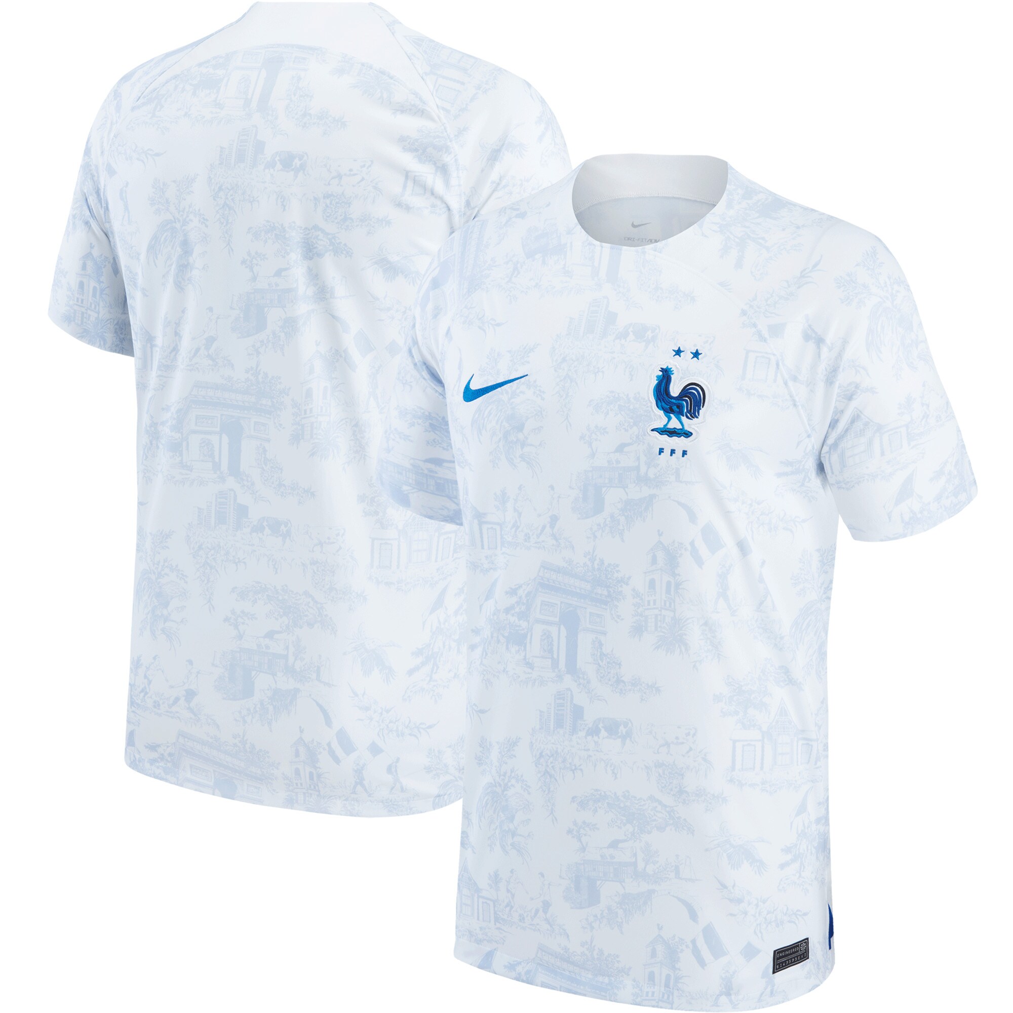 France National Team Nike 2022/23 Away Breathe Stadium Replica Blank Jersey - White