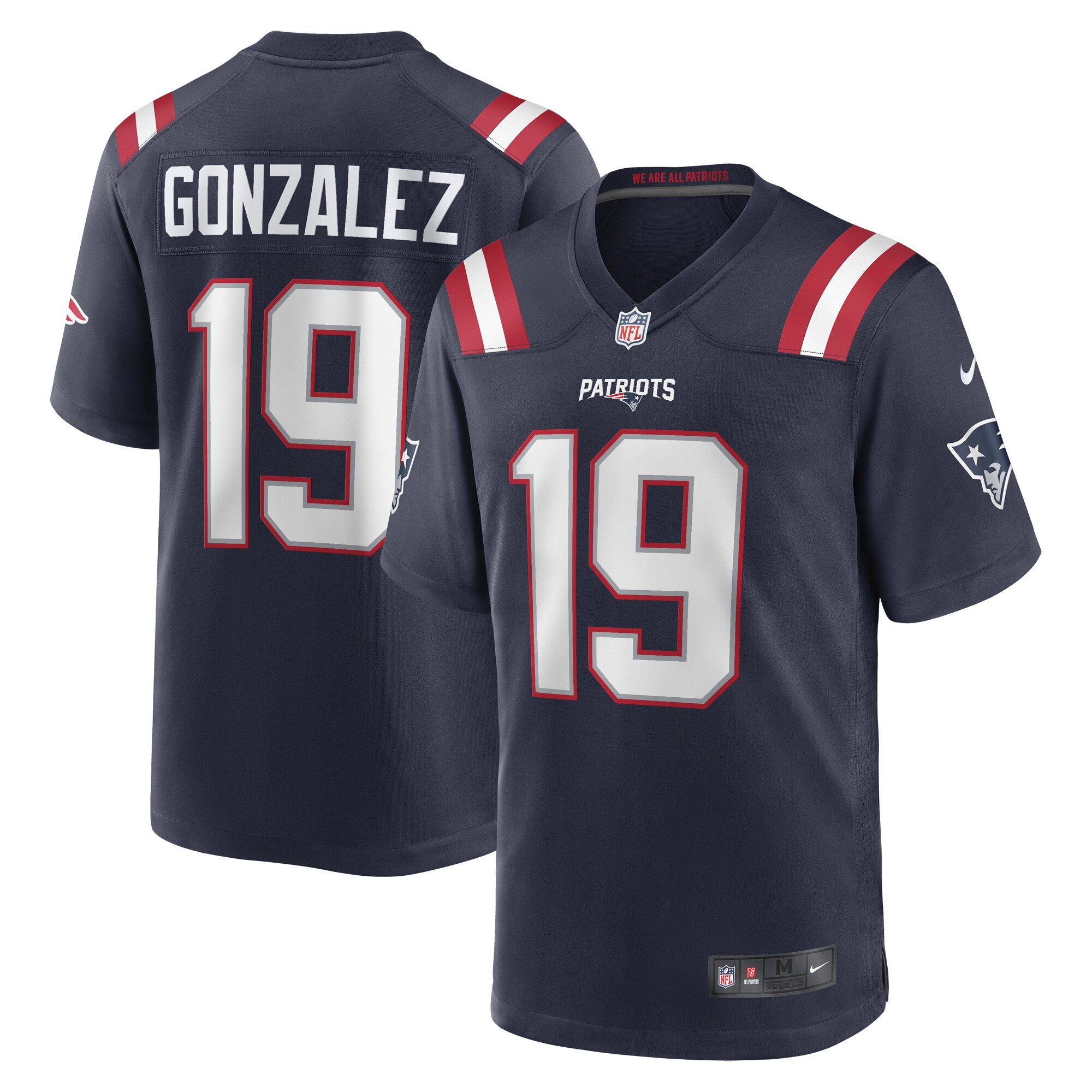 Christian Gonzalez New England Patriots Nike 2023 NFL Draft First Round Pick Game Jersey - Navy