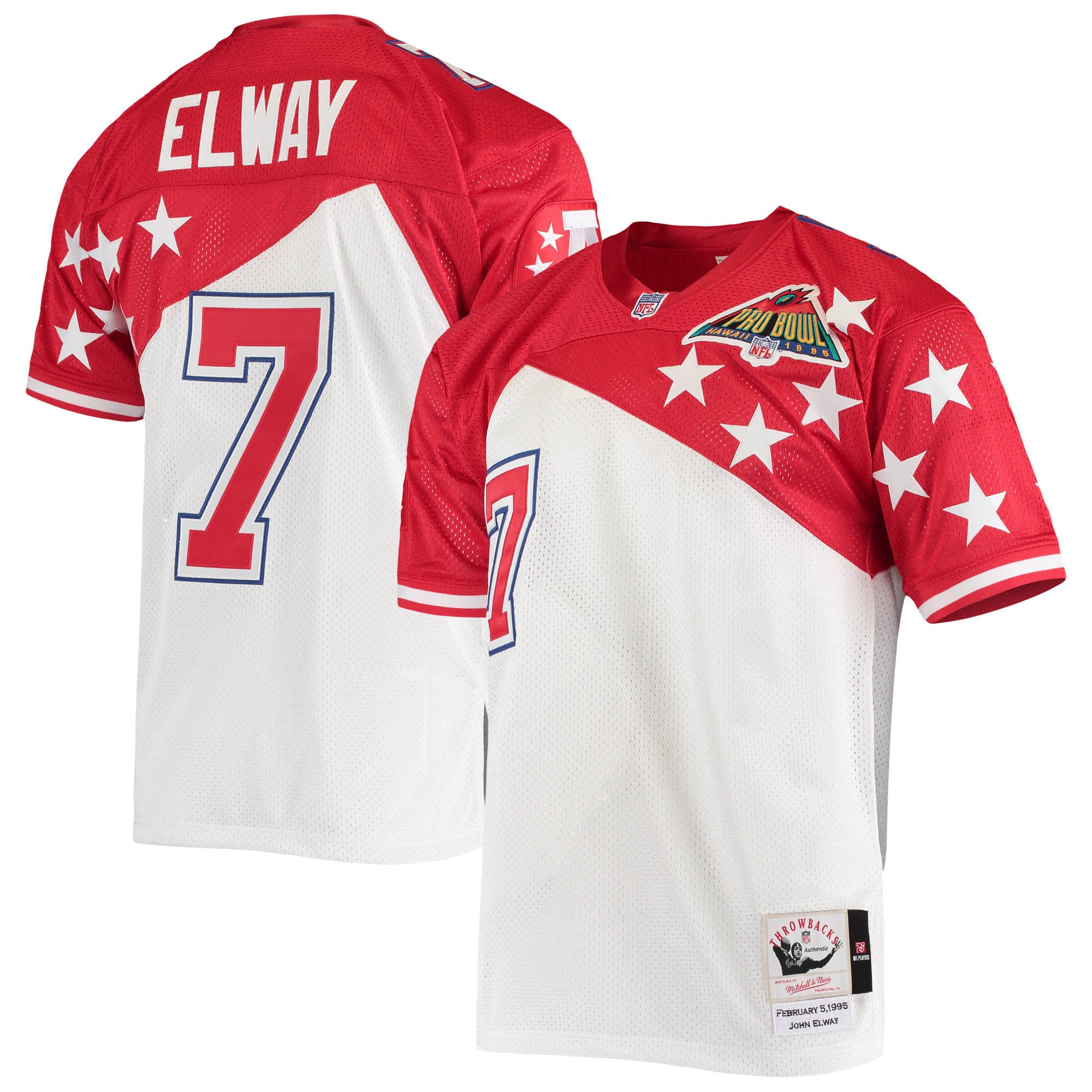 John Elway AFC Mitchell & Ness 1995 Pro Bowl Authentic Jersey - White/Red