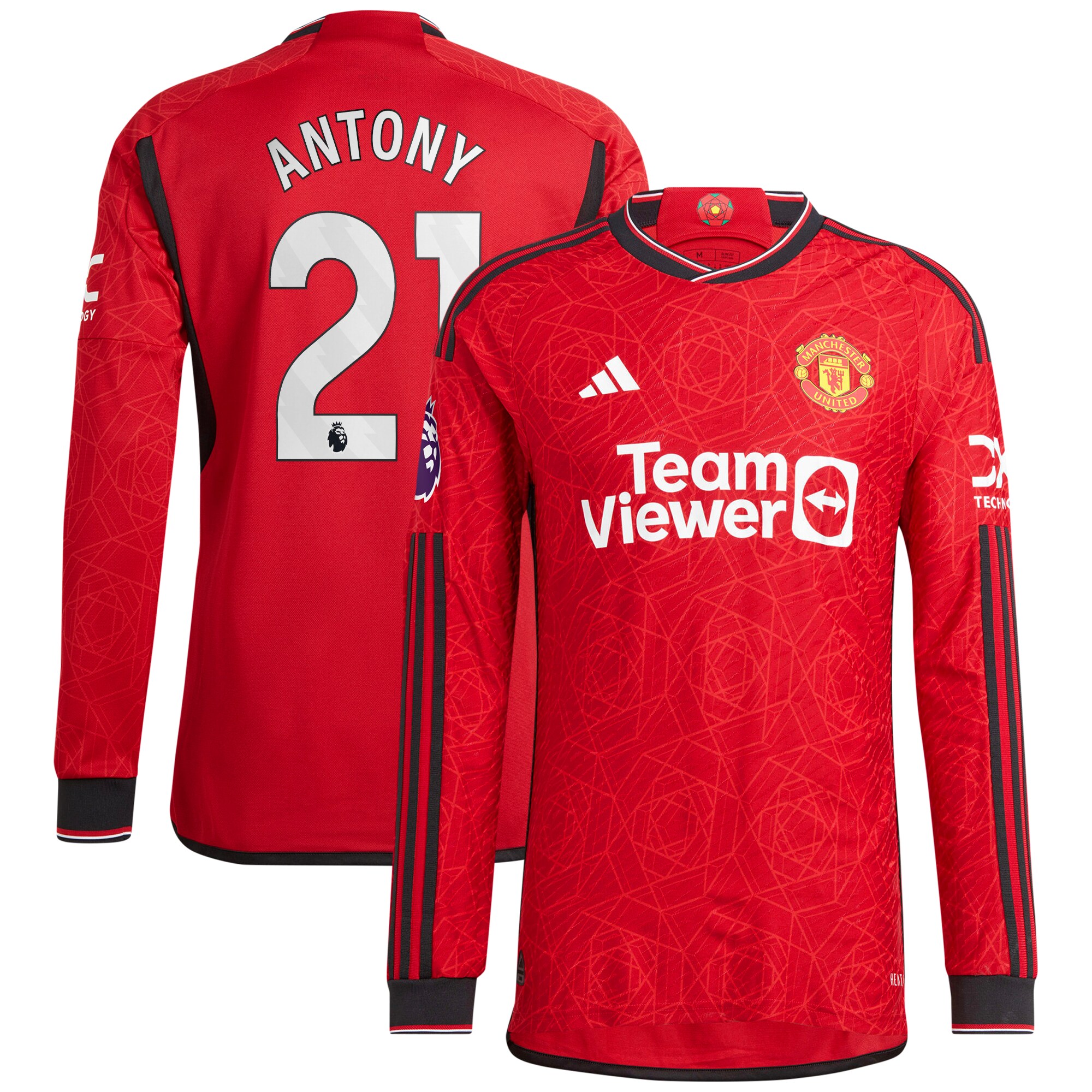 Antony Manchester United adidas 2023/24 Home Authentic Long Sleeve Player Jersey - Red