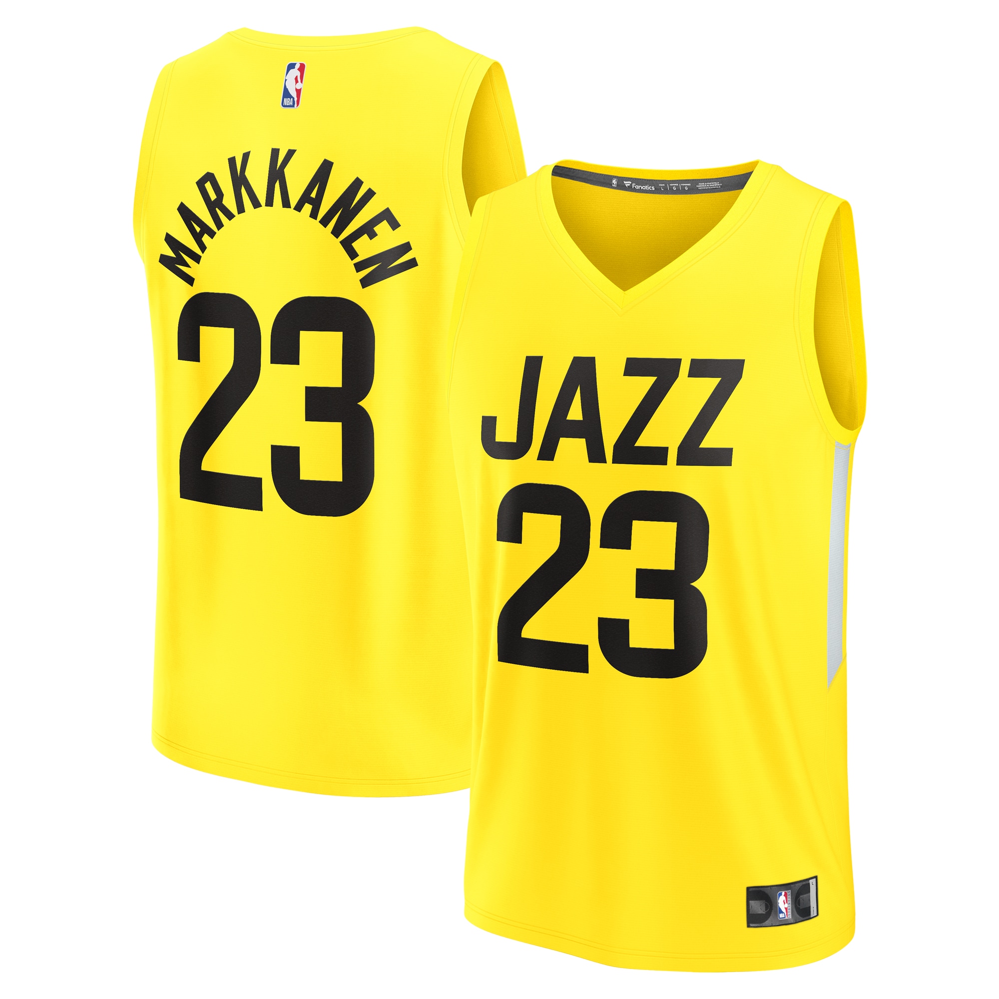 Lauri Markkanen Utah Jazz Fanatics Branded Youth Fast Break Player Jersey - Icon Edition - Yellow