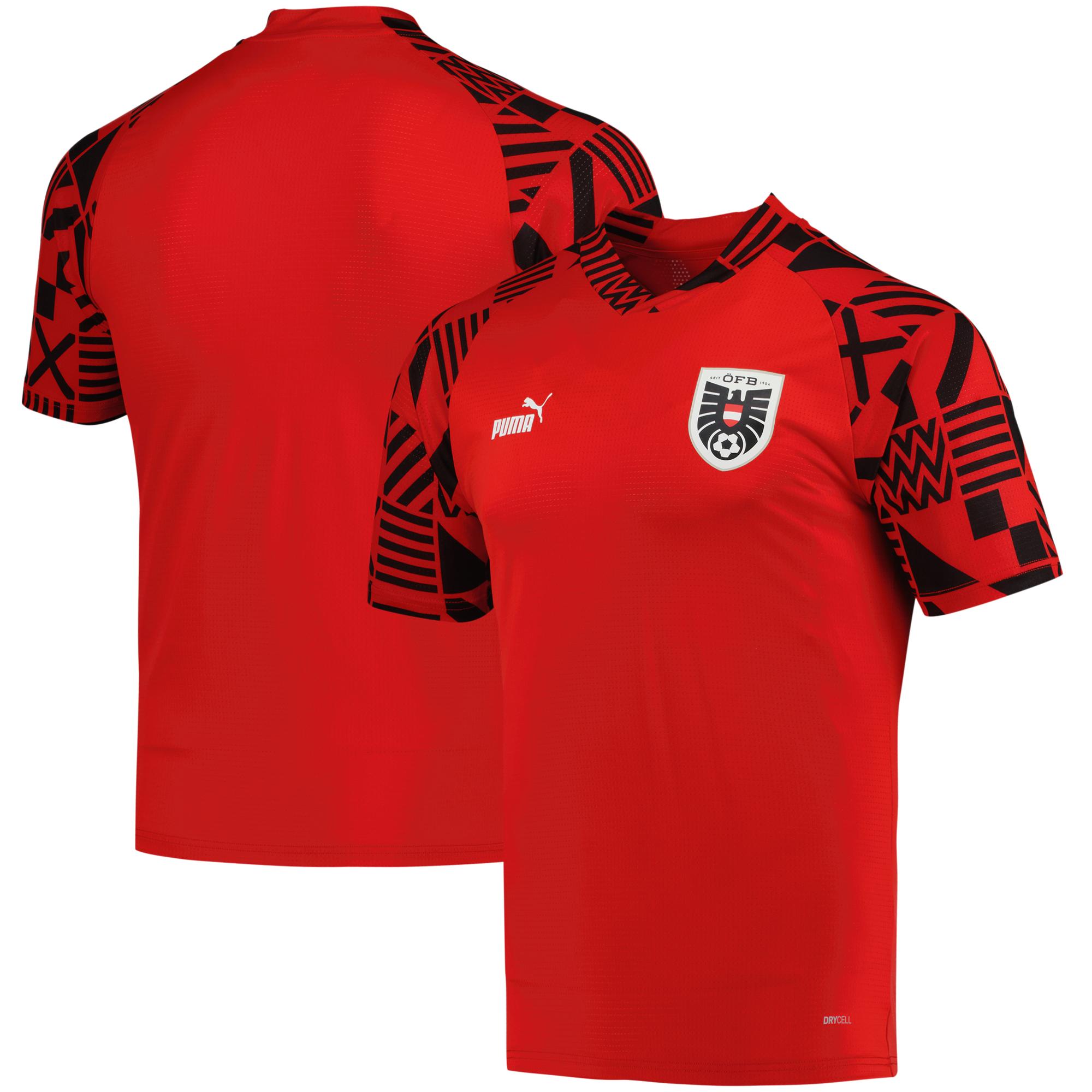 Austria National Team Puma Pre-Match V-Neck Top - Red