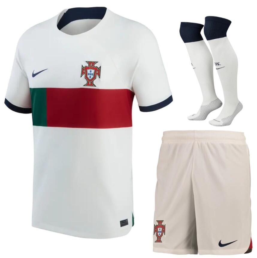 Youth Portugal Away Euro 2024 Qualifying Shirt Jersey Kids Kit
