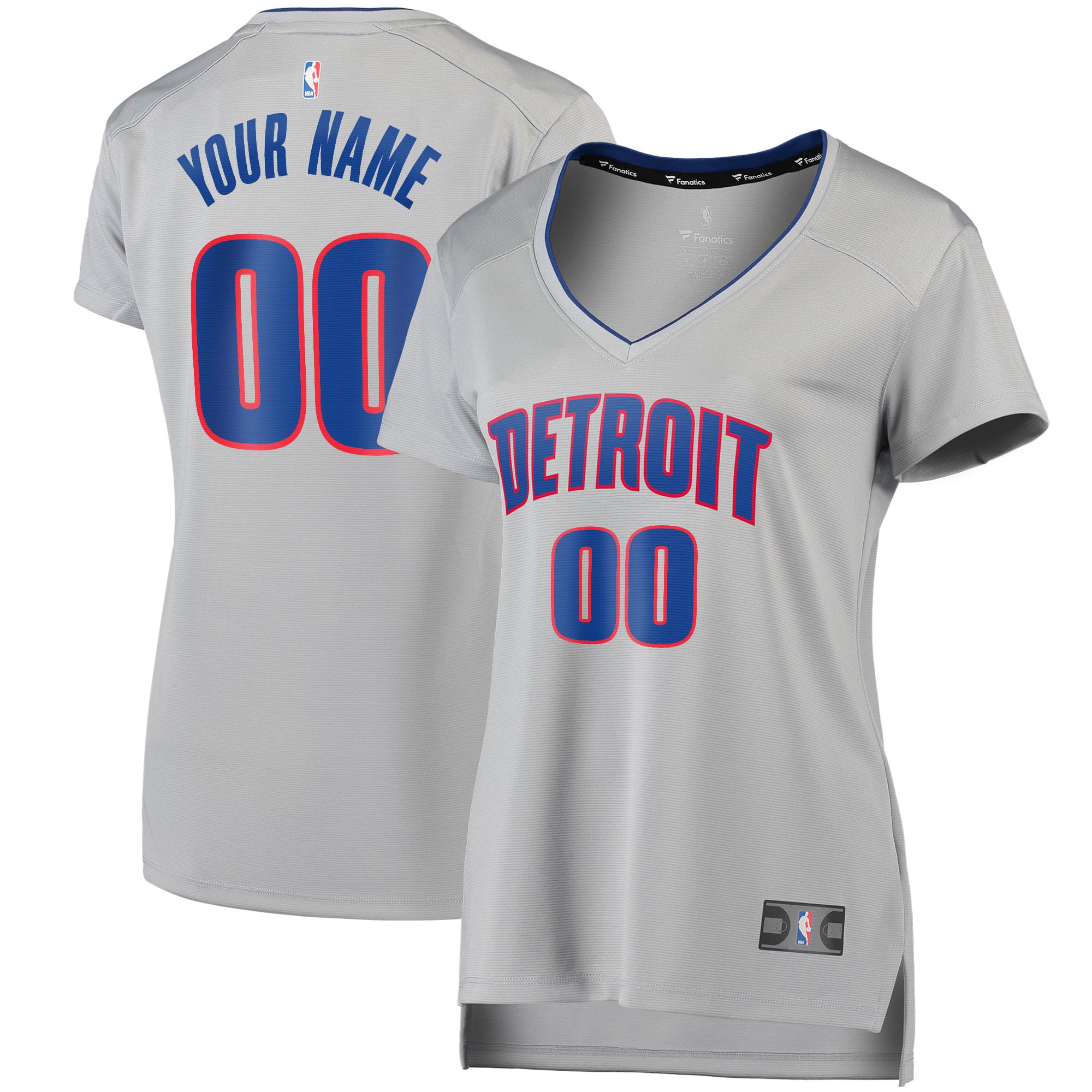 Detroit Pistons Fanatics Branded Women's Fast Break Replica Custom Jersey Silver - Statement Edition