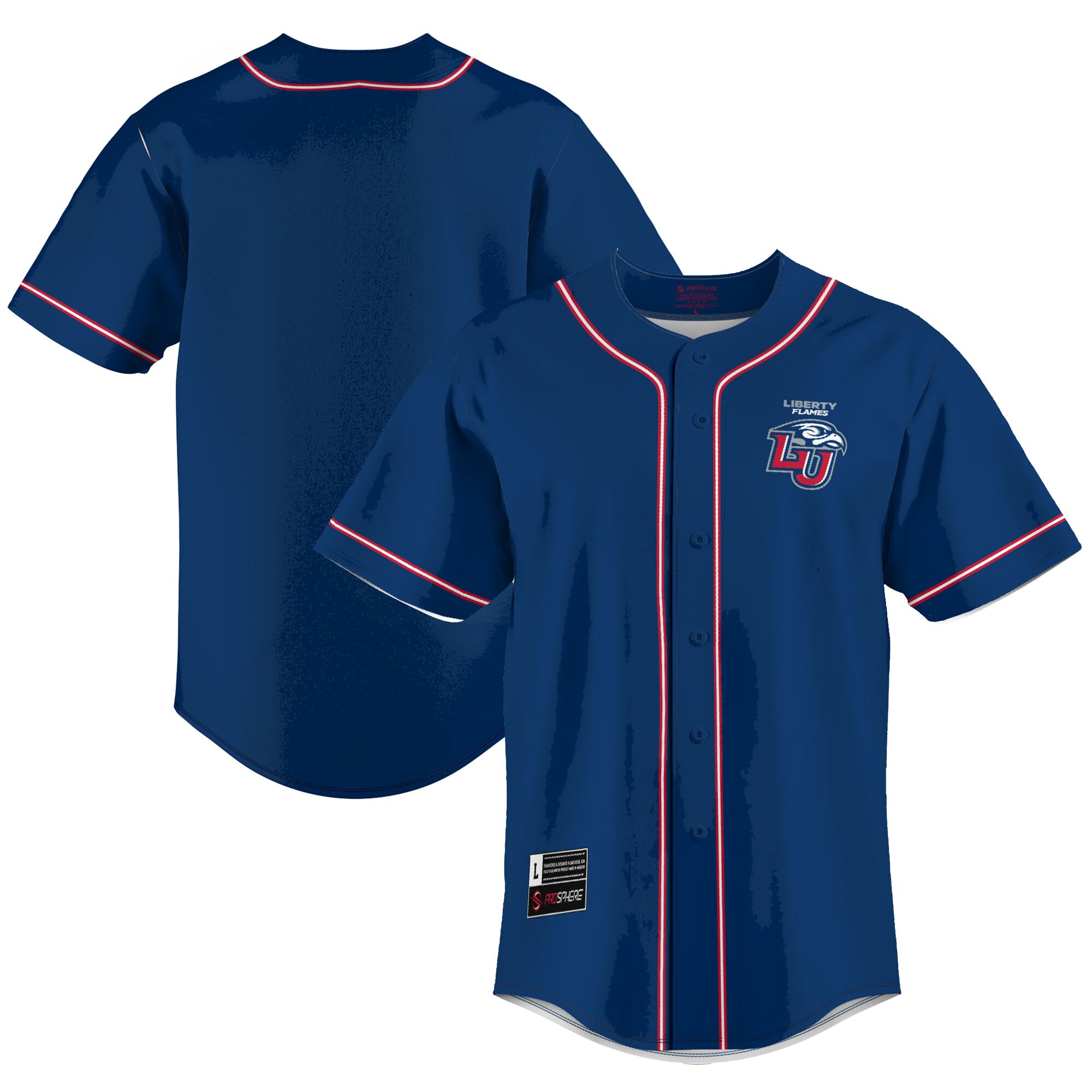 Liberty Flames Baseball Jersey - Navy
