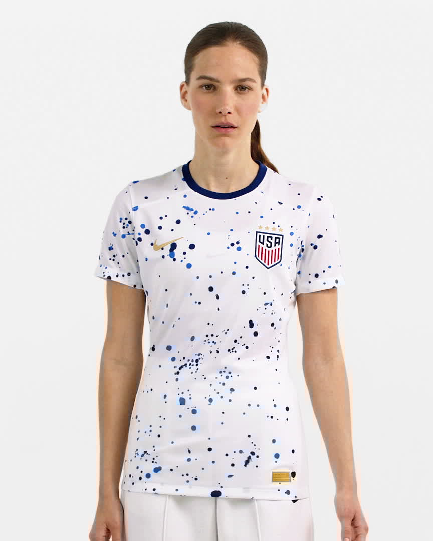 USWNT (4-Star) 2023 Stadium Home Women's Nike Dri-FIT Soccer Jersey - White/Loyal Blue/Metallic Gold