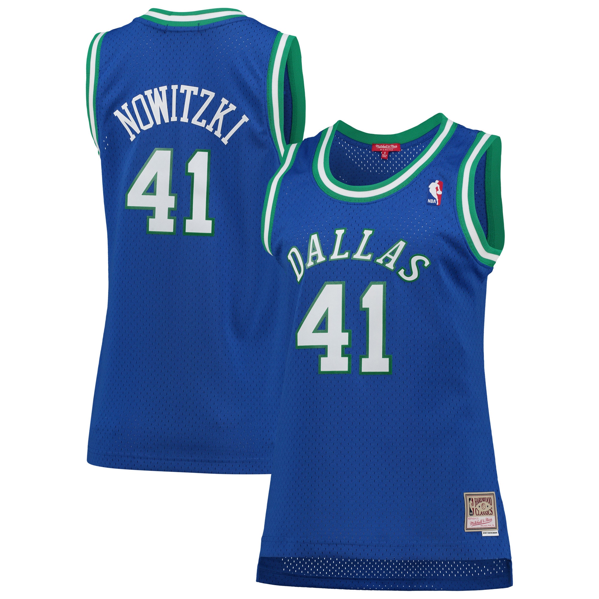 Dirk Nowitzki Dallas Mavericks Mitchell & Ness Women's Hardwood Classics Swingman Jersey - Blue