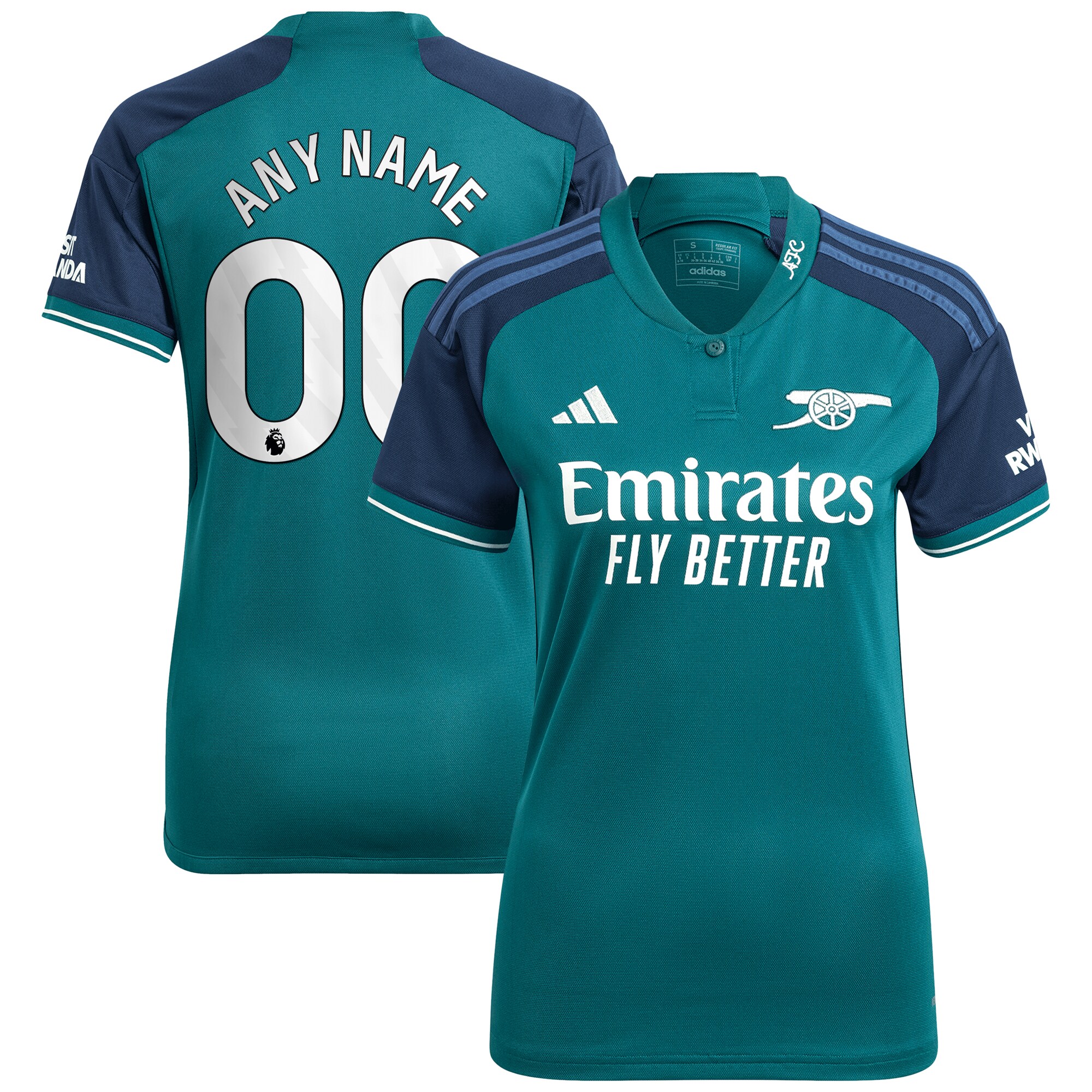 Arsenal adidas Women's 2023/24 Third Replica Custom Jersey - Green