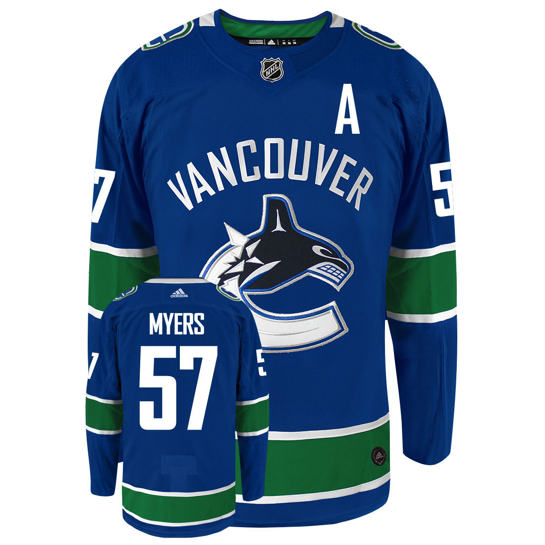 Tyler Myers Vancouver Canucks Adidas Primegreen Authentic NHL Hockey Jersey