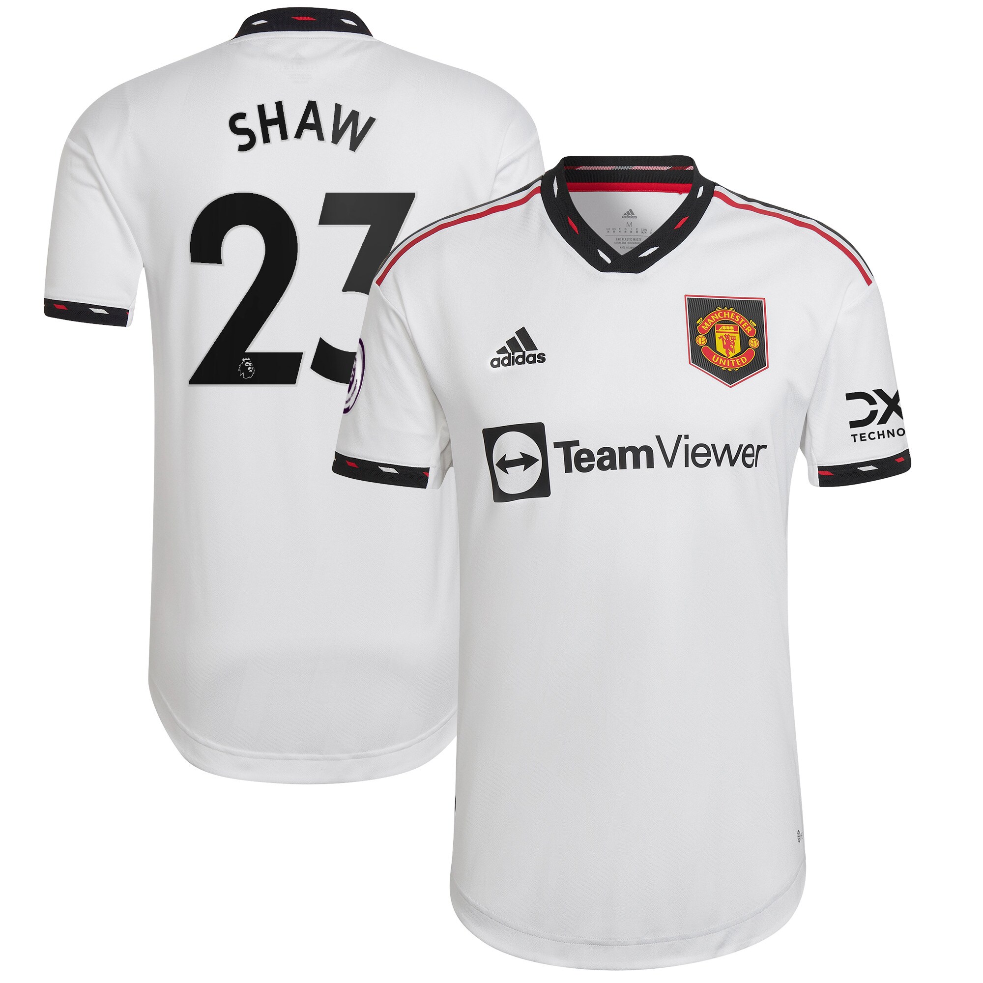 Luke Shaw Manchester United adidas 2022/23 Away Authentic Player Jersey - White