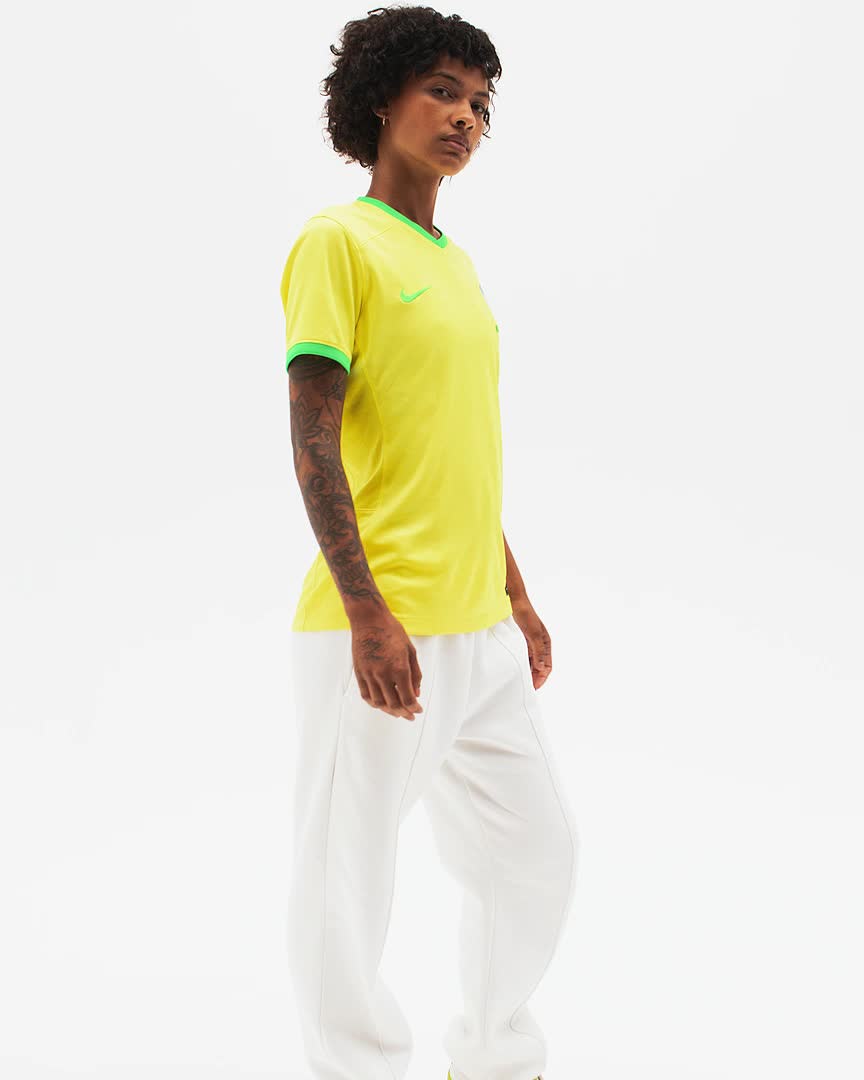 Brazil 2023 Stadium Home Women's Nike Dri-FIT Soccer Jersey - Dynamic Yellow/Green Spark/Green Spark