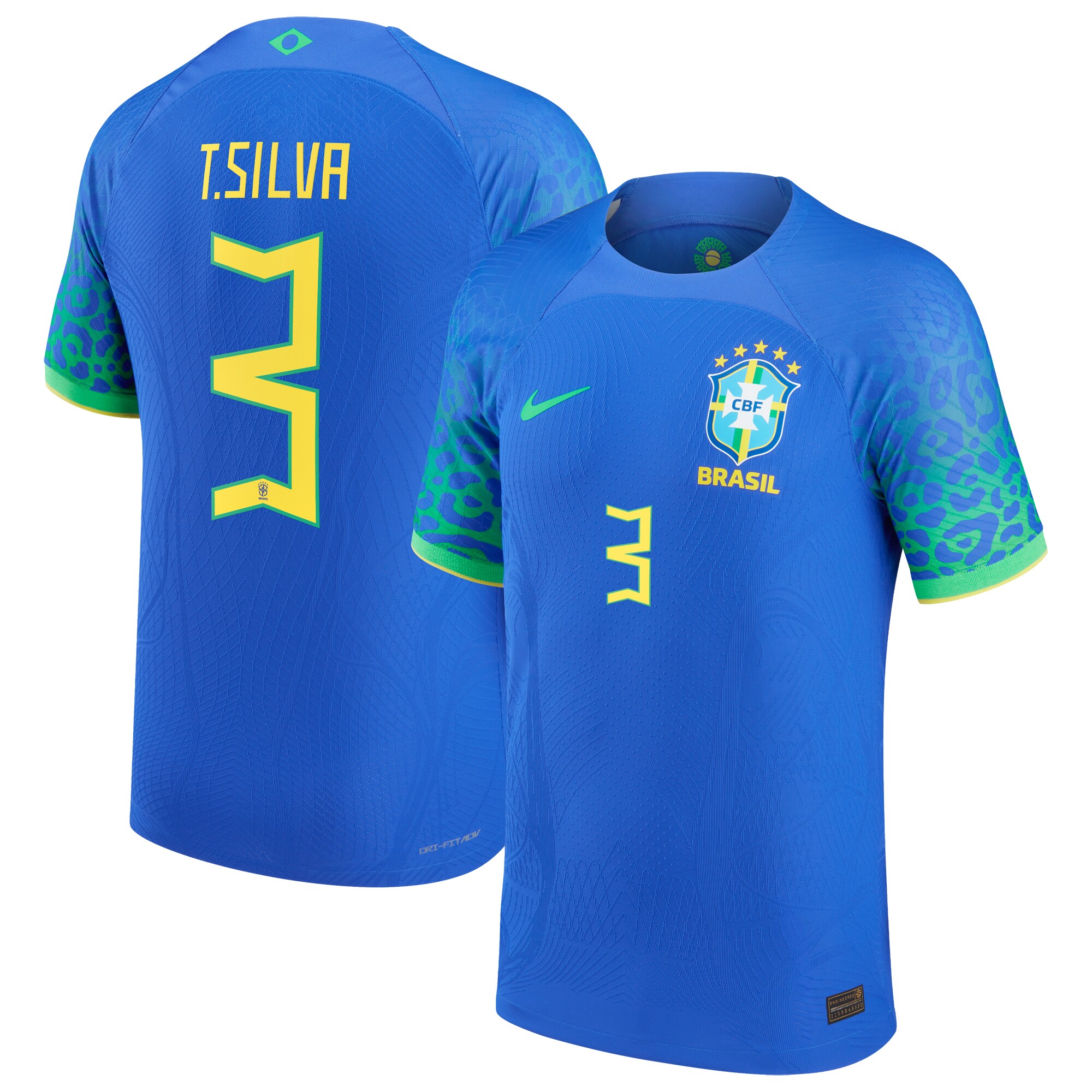 Thiago Silva Brazil National Team Nike 2022/23 Authentic Away Jersey - Blue