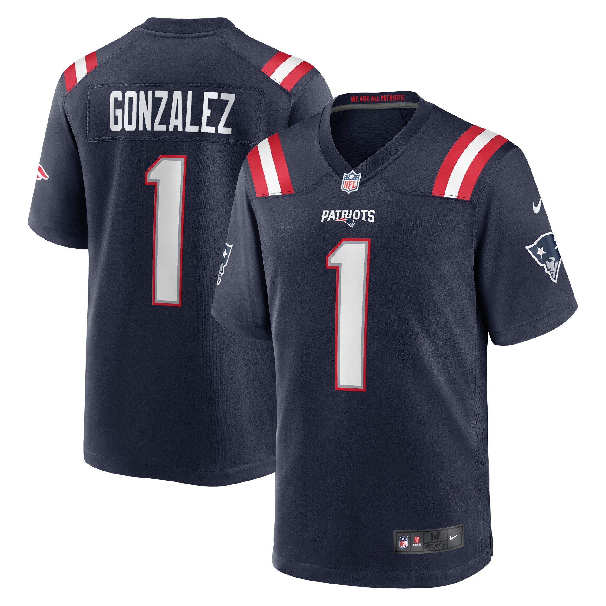 Christian Gonzalez New England Patriots Nike Youth 2023 NFL Draft First Round Pick Game Jersey - Navy