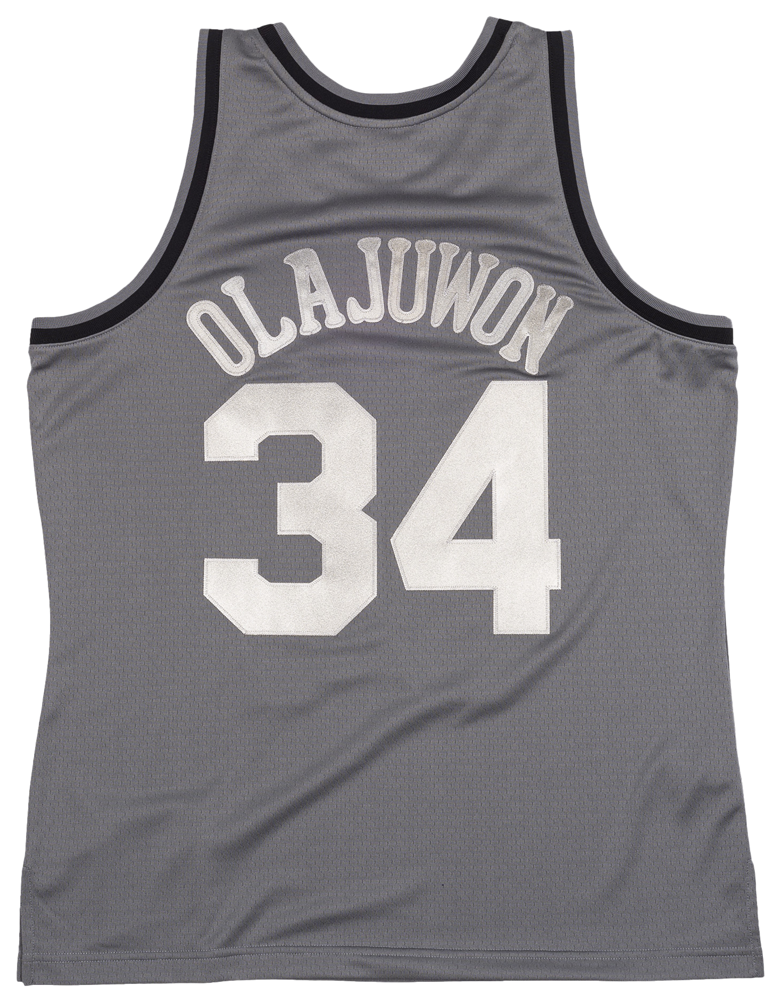 Men's Olajuwon Hakeem Mitchell & Ness Rockets Swingman Metal Jersey - Grey