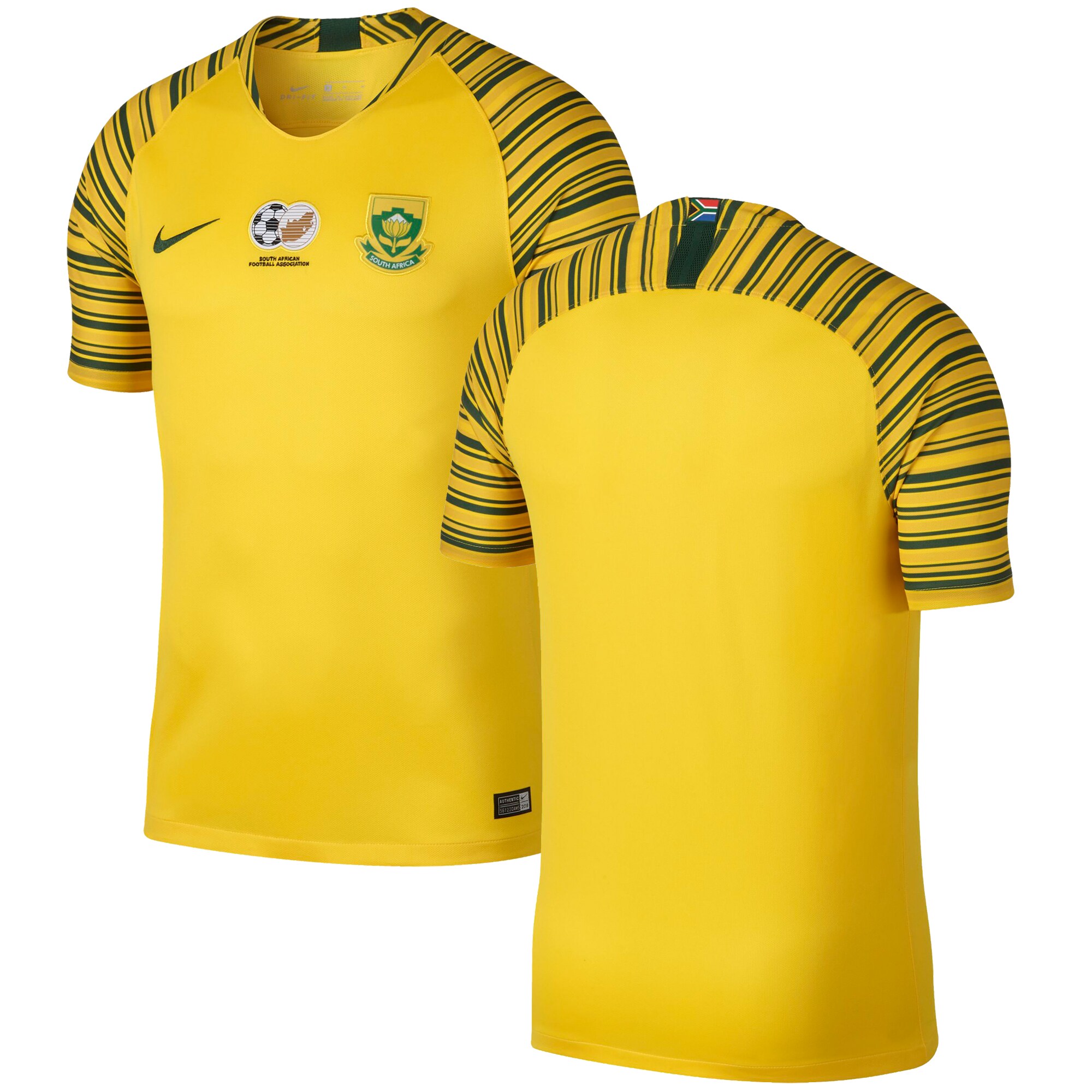 South Africa National Team Nike 2018 Home Blank Jersey - Yellow