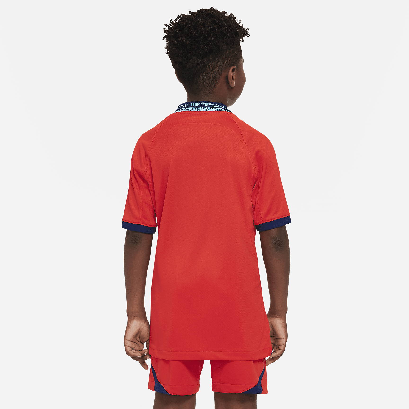 England 2022/23 Stadium Away Big Kids' Nike Dri-FIT Soccer Jersey - Challenge Red/Blue Void/Blue Fury