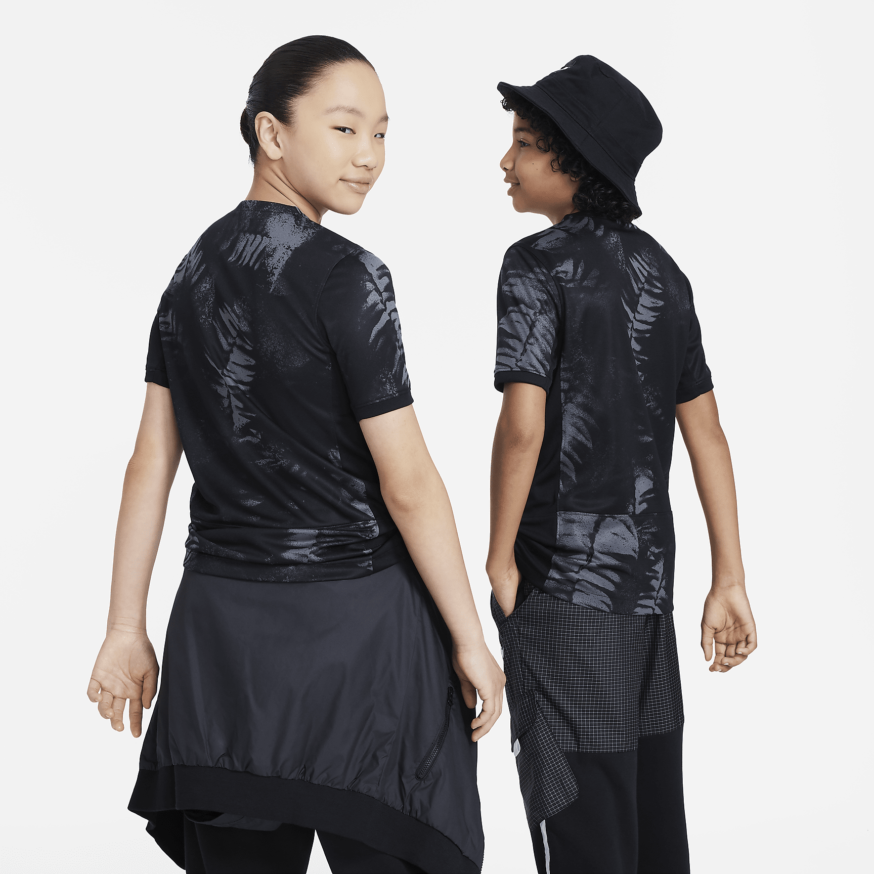 New Zealand 2023 Stadium Home Big Kids' Nike Dri-FIT Soccer Jersey - Iron Grey/Black/White