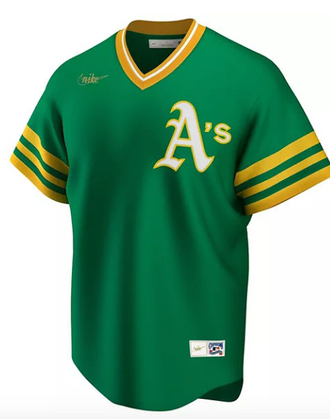 Men's Oakland Athletics Kelly Green Road Cooperstown Collection Team Jersey