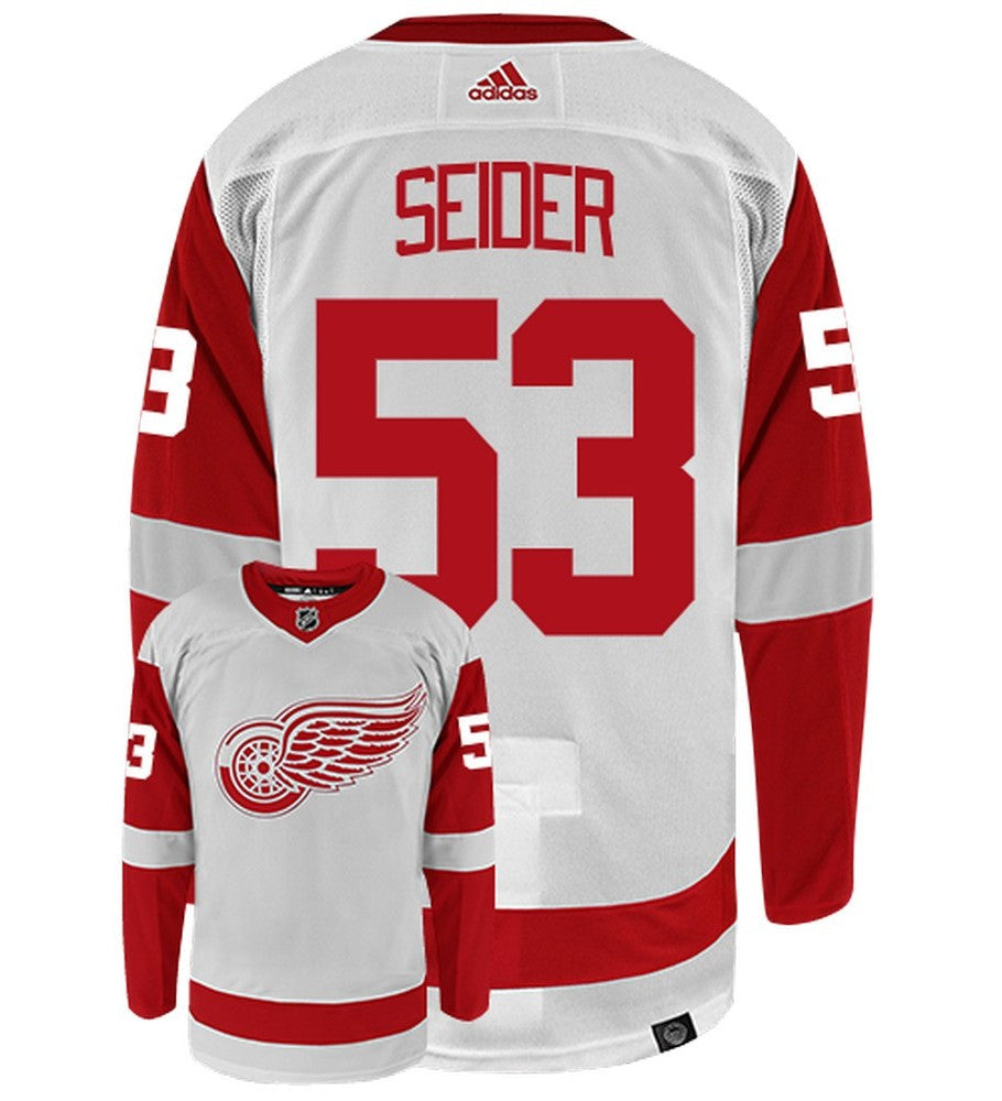 Moritz Seider Detroit Red Wings Adidas Primegreen Authentic NHL Hockey Jersey