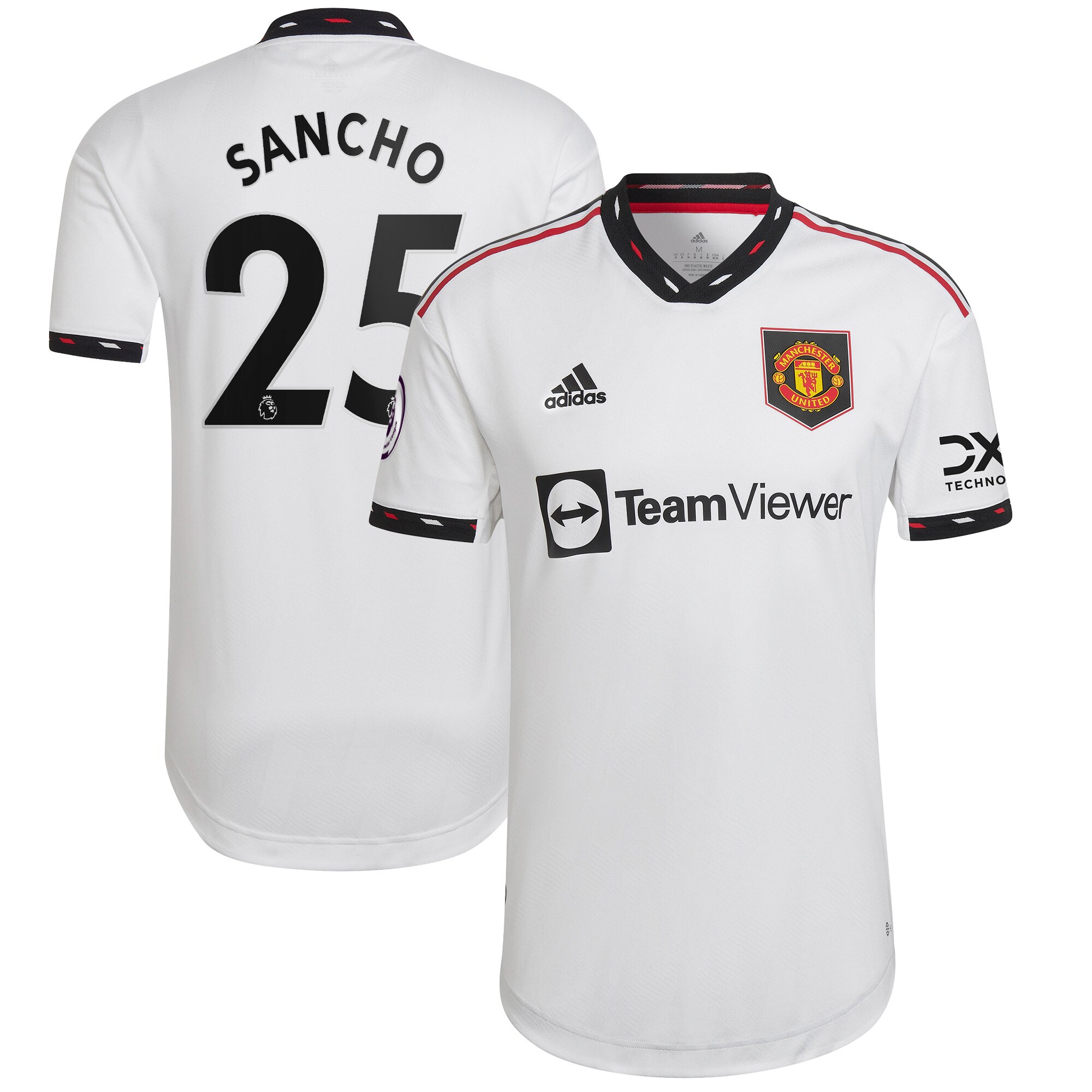 Jadon Sancho Manchester United adidas 2022/23 Away Authentic Player Jersey - White