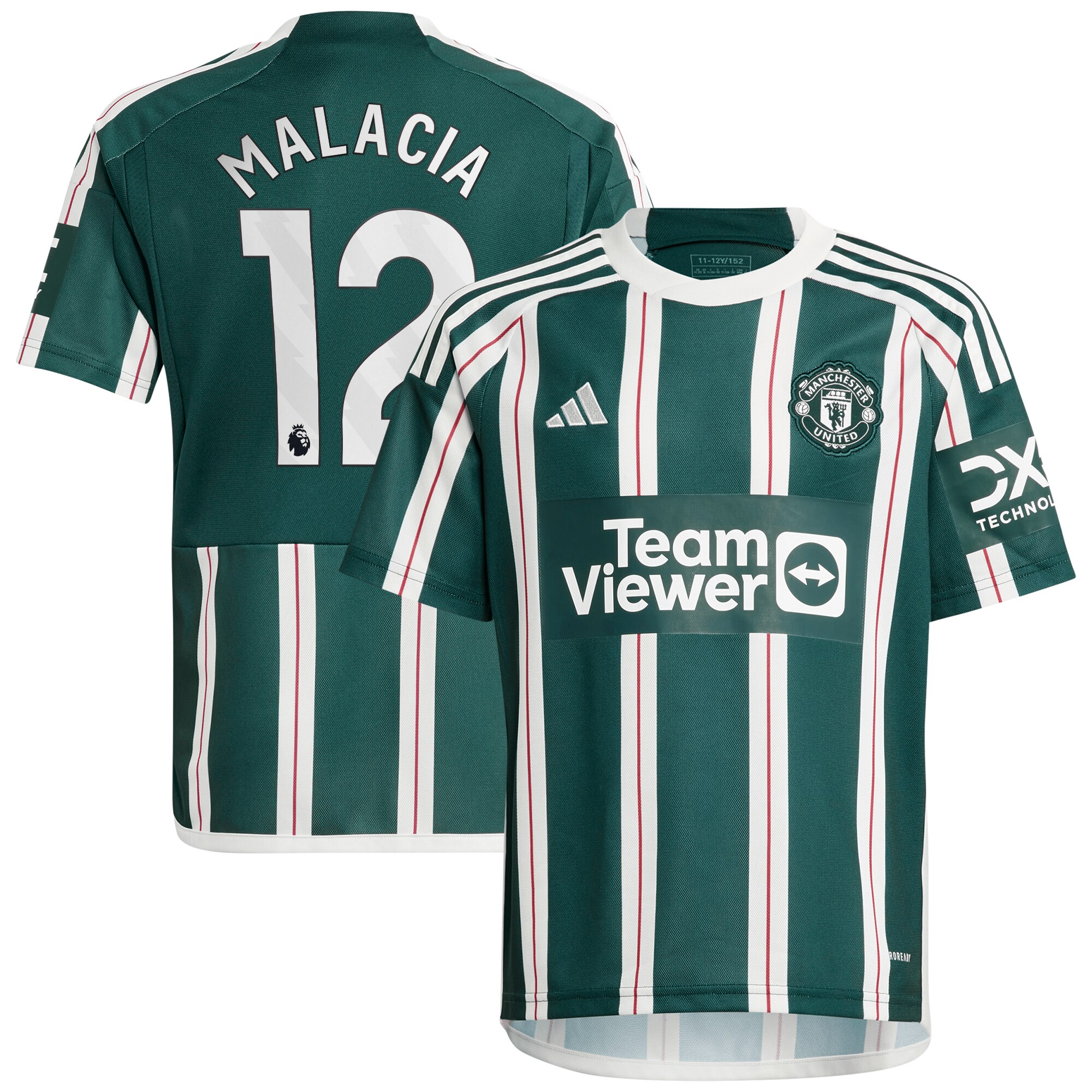 Tyrell Malacia Manchester United adidas Youth 2023/24 Away Replica Player Jersey - Green