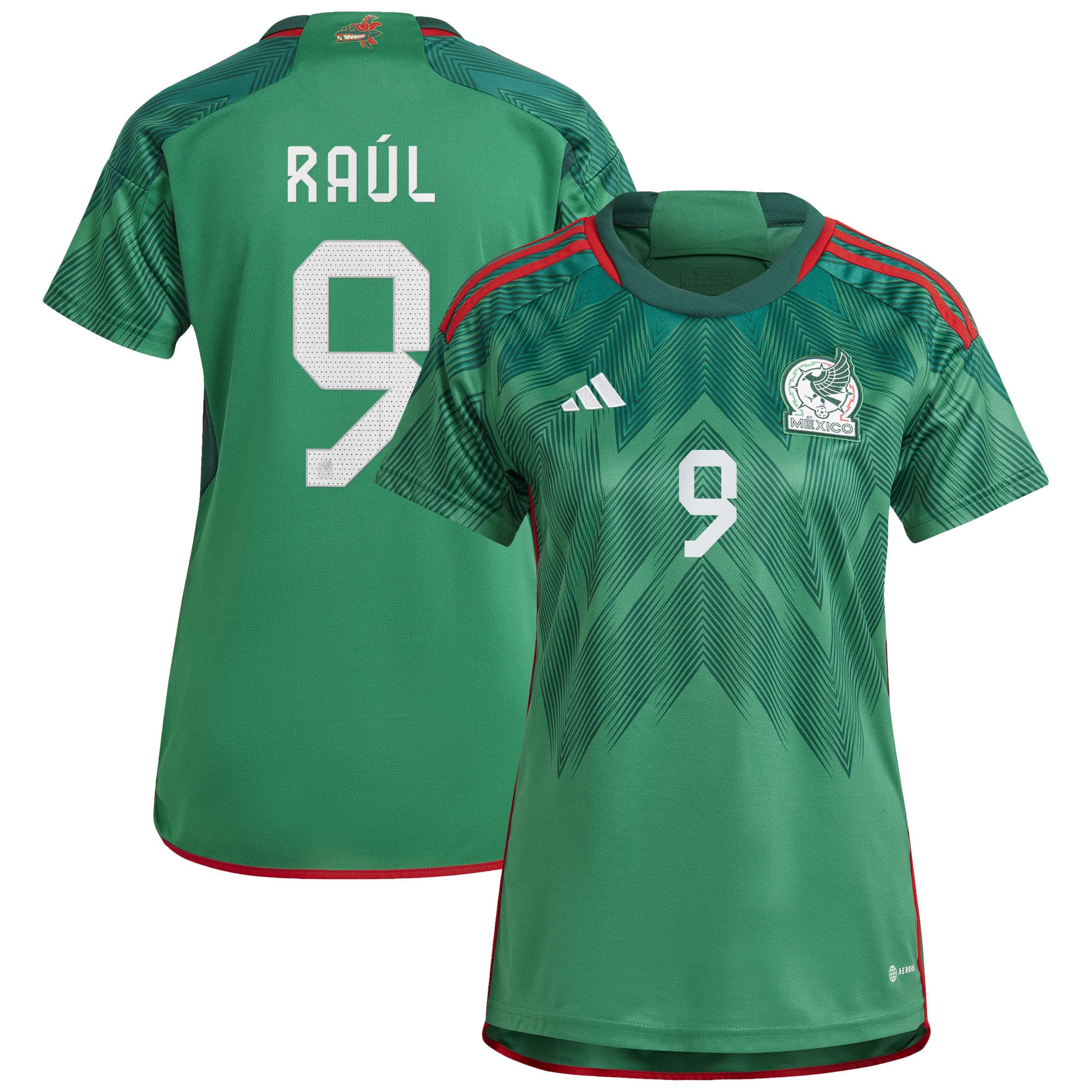 Raul Jimenez Mexico National Team adidas Women's 2022/23 Home Replica Player Jersey - Green