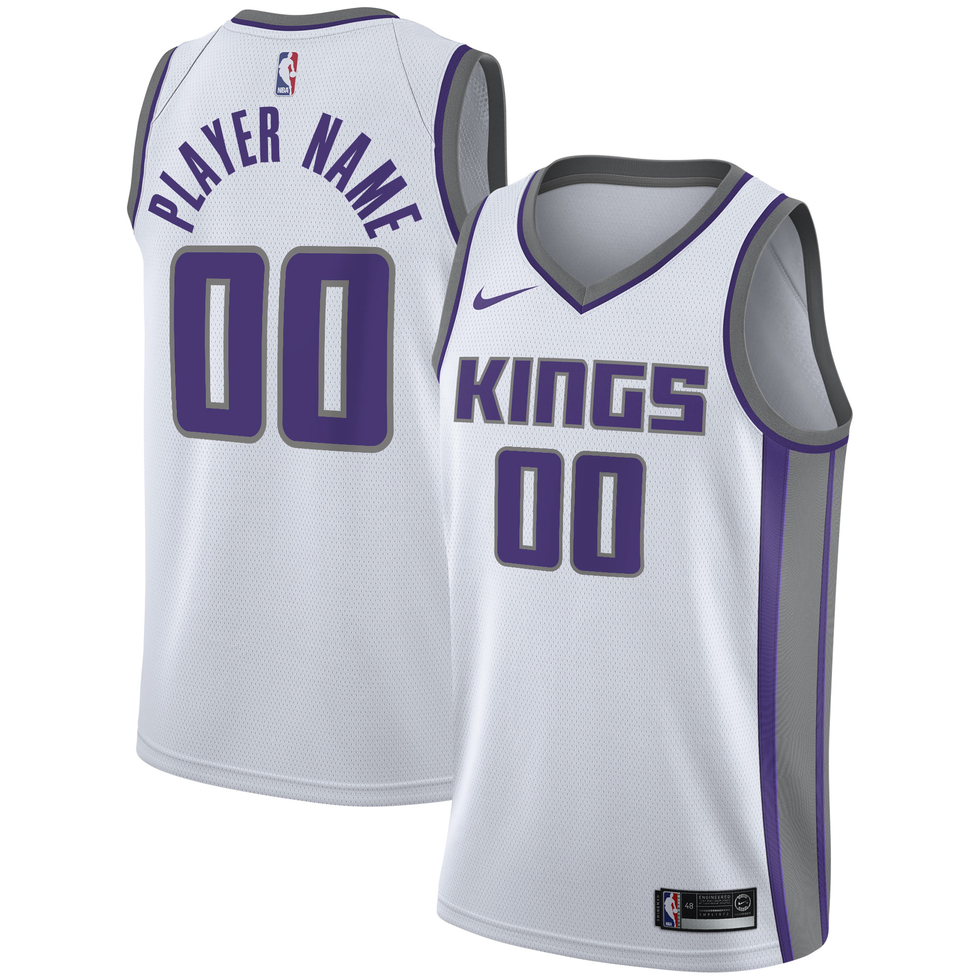 Sacramento Kings Nike 2020/21 Swingman Custom Jersey - Association Edition - White