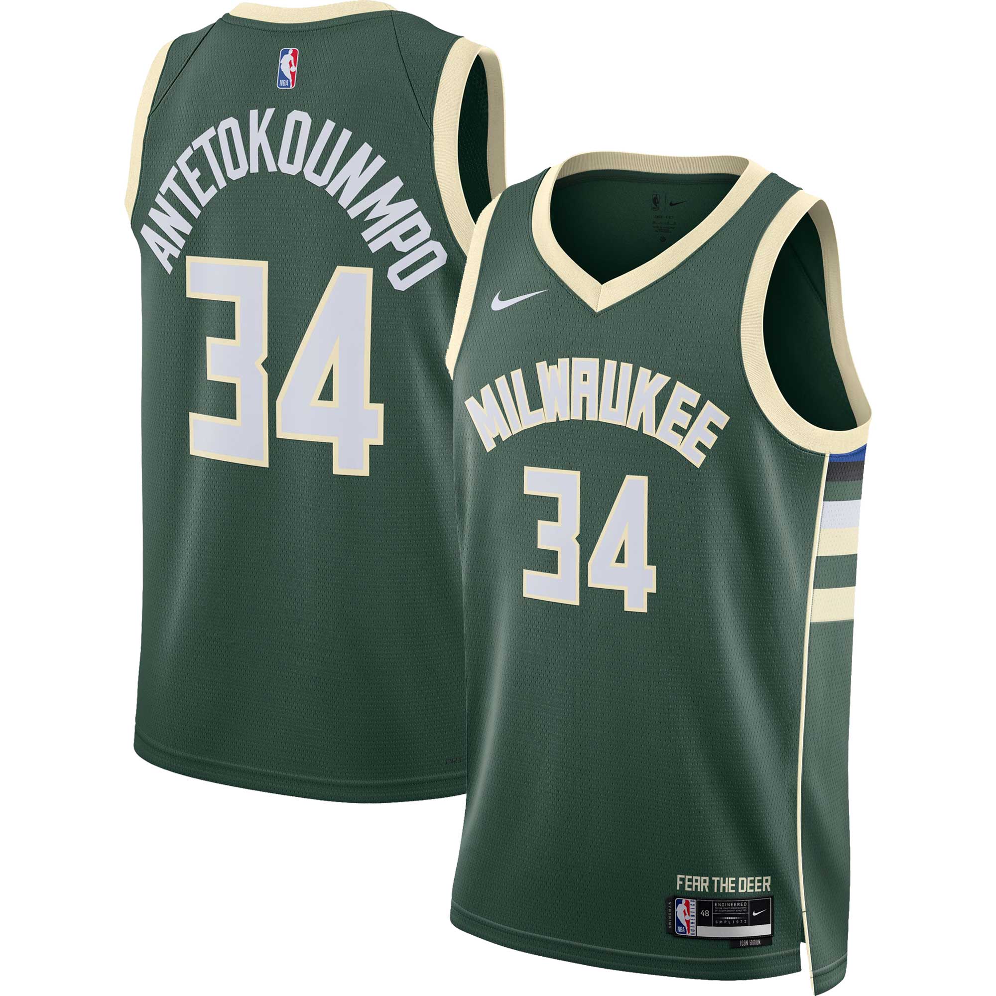 Giannis Antetokounmpo Milwaukee Bucks Nike Unisex Swingman Jersey - Association Edition - Hunter Green