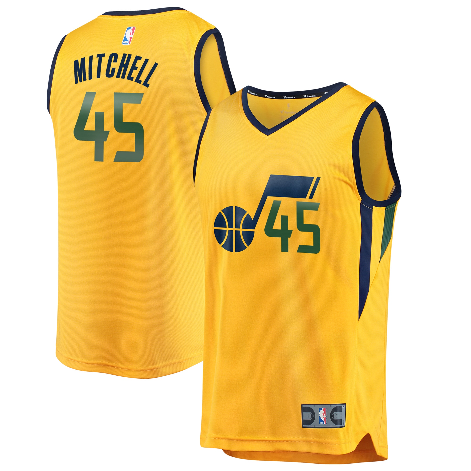 Donovan Mitchell Utah Jazz Fanatics Branded Fast Break Replica Jersey Gold - Statement Edition