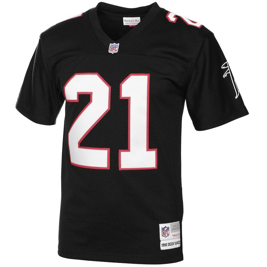 Youth Atlanta Falcons Deion Sanders Mitchell & Ness Black 1992 Retired Player Vintage Replica Jersey