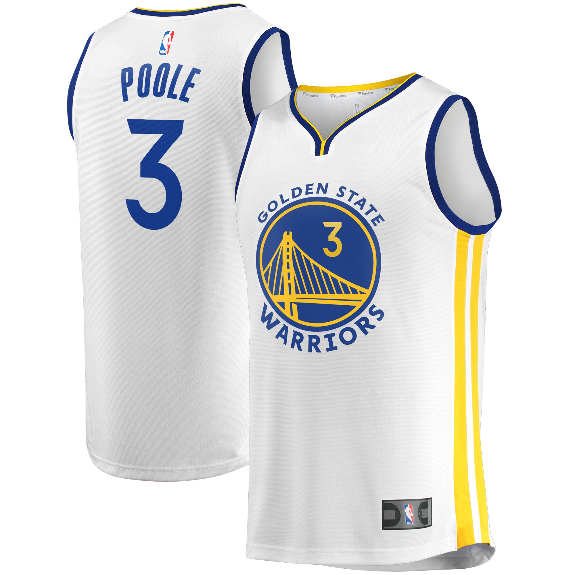 Jordan Poole Golden State Warriors Fanatics Branded Youth Fast Break Replica Player Jersey - Association Edition - White