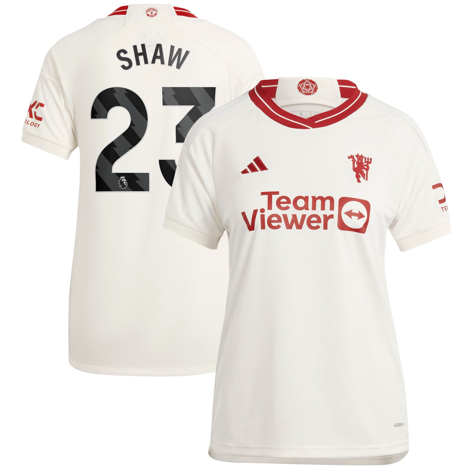 Luke Shaw Manchester United adidas 2023/24 Third Replica Player Jersey - White
