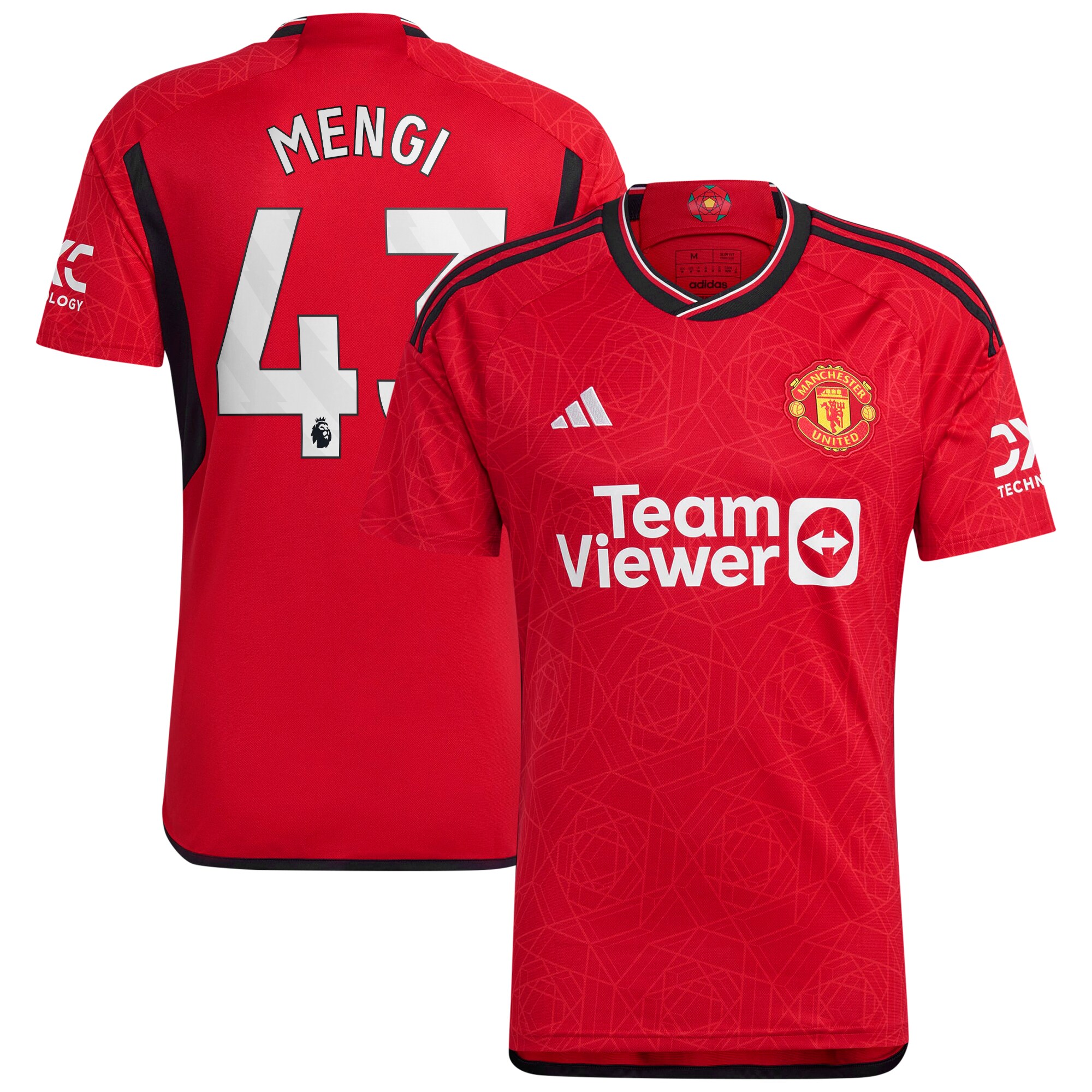 Teden Mengi Manchester United adidas 2023/24 Home Replica Player Jersey - Red