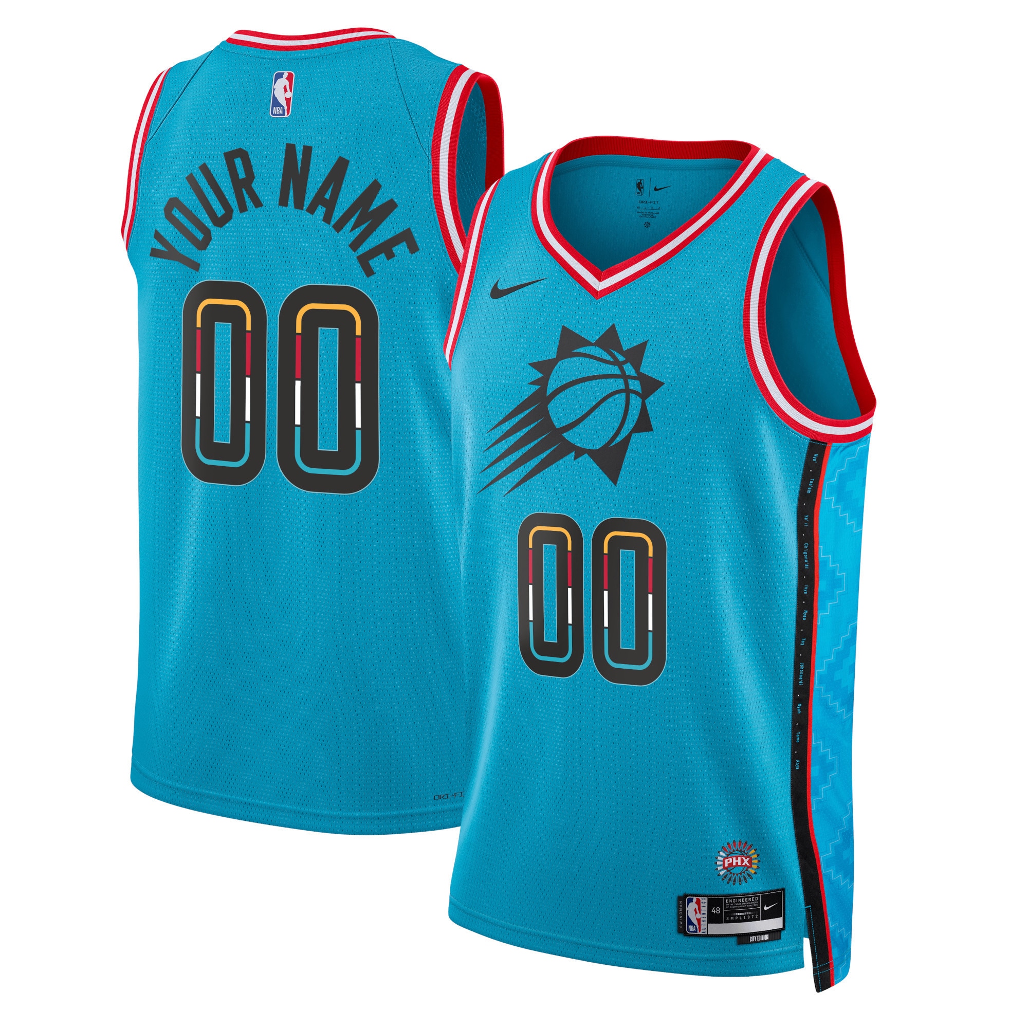 Phoenix Suns Nike Unisex 2022/23 Swingman Custom Jersey - City Edition - Turquoise
