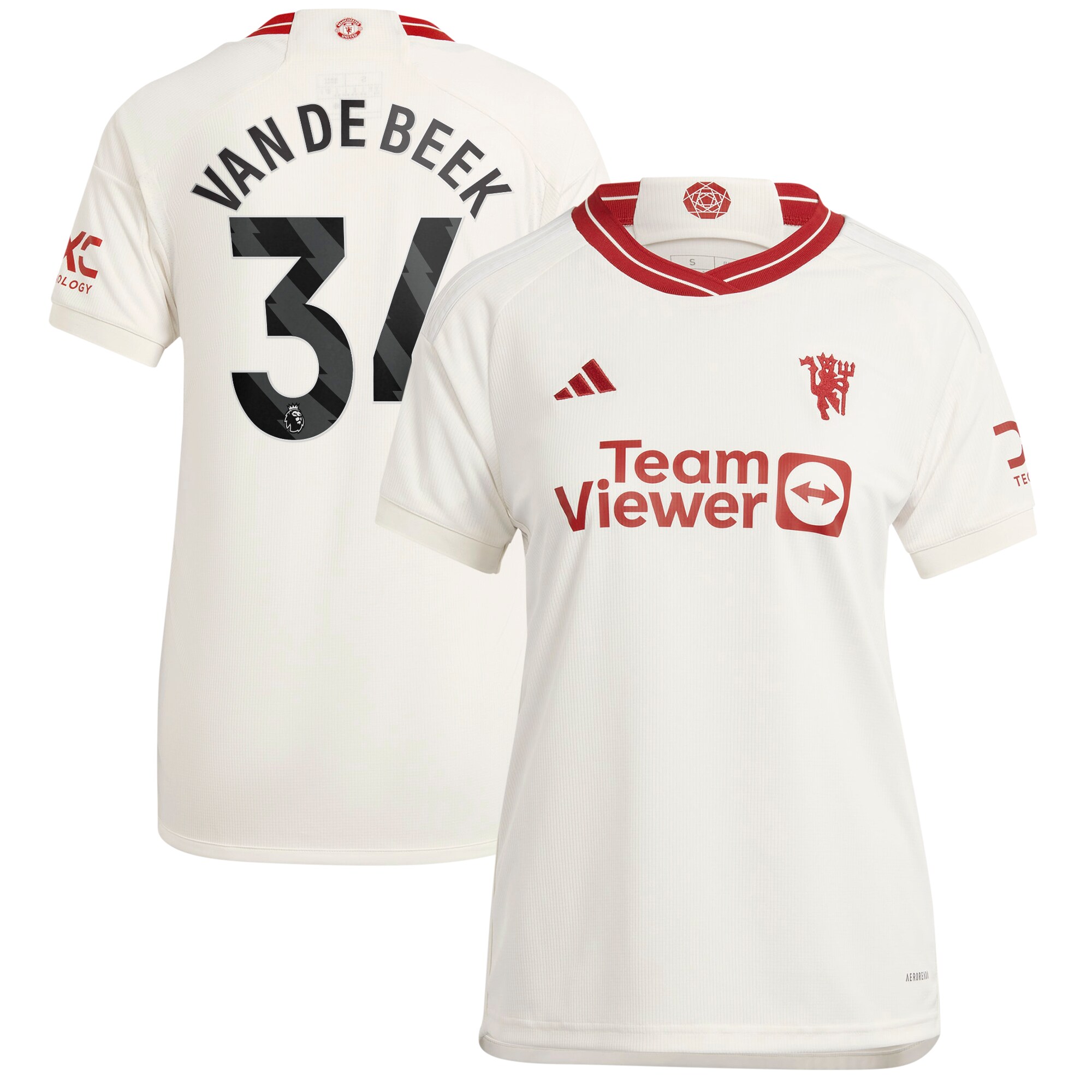 Donny Van De Beek Manchester United adidas 2023/24 Third Replica Player Jersey - White