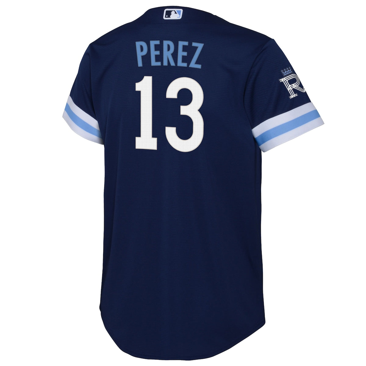 Boys' Grade School Salvador Perez Nike Royals 2022 City Connect Replica Jersey - Navy