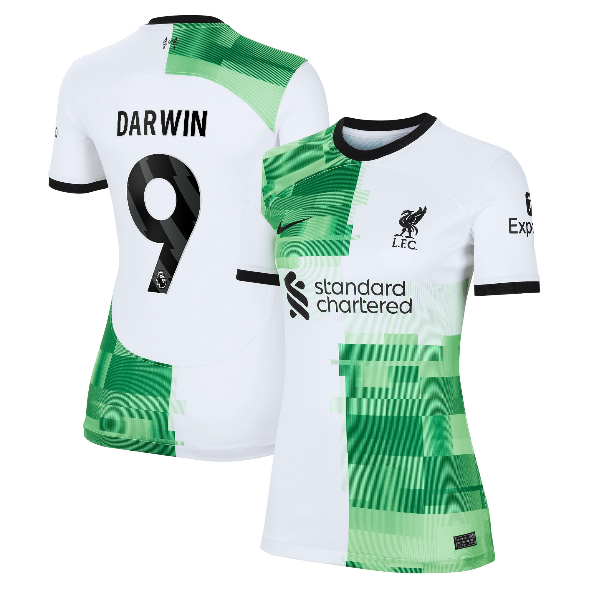 Darwin Núñez Liverpool Nike Women's 2023/24 Away Replica Jersey - White
