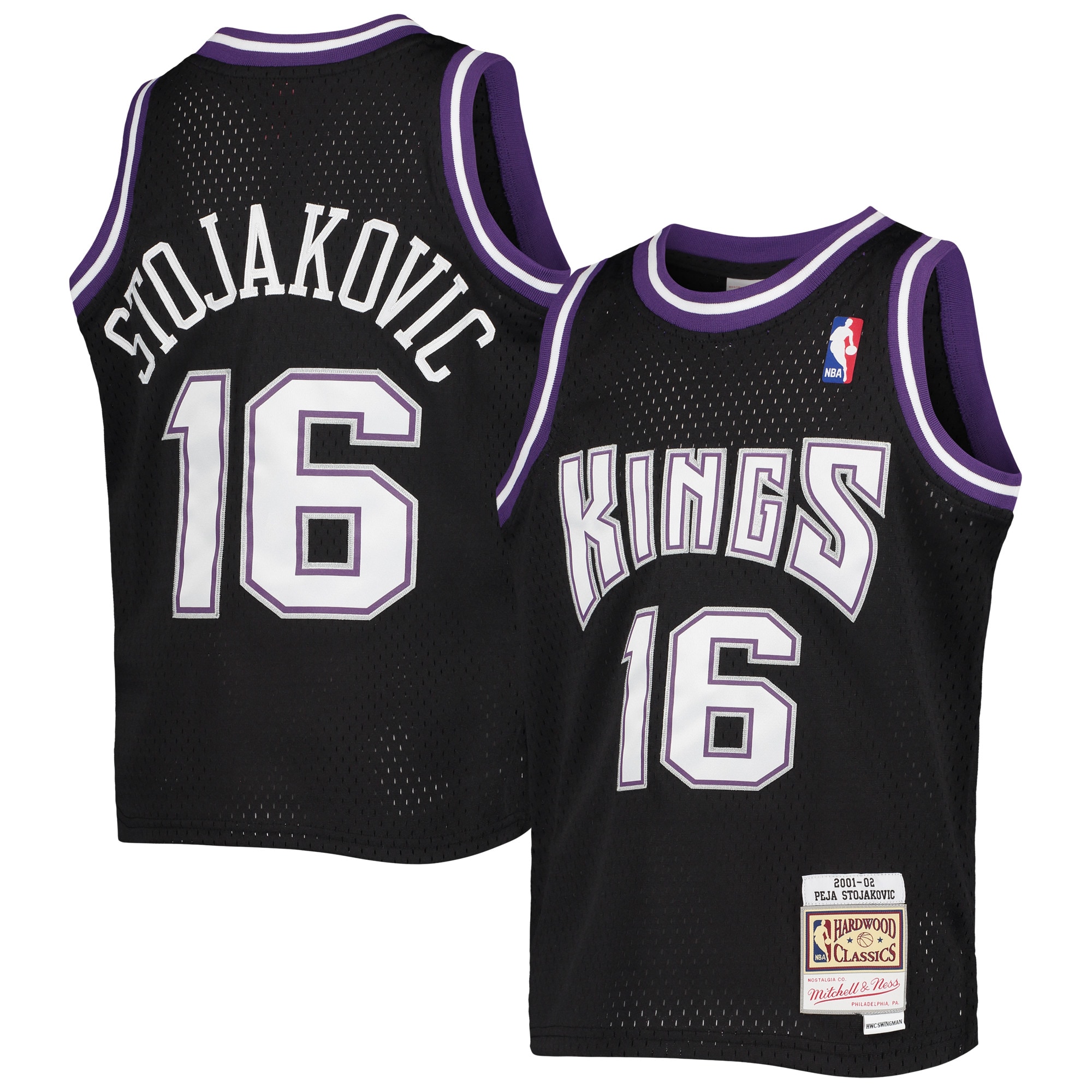 Peja Stojakovic Sacramento Kings Mitchell & Ness Youth 2000-01 Hardwood Classics Swingman Jersey - Black