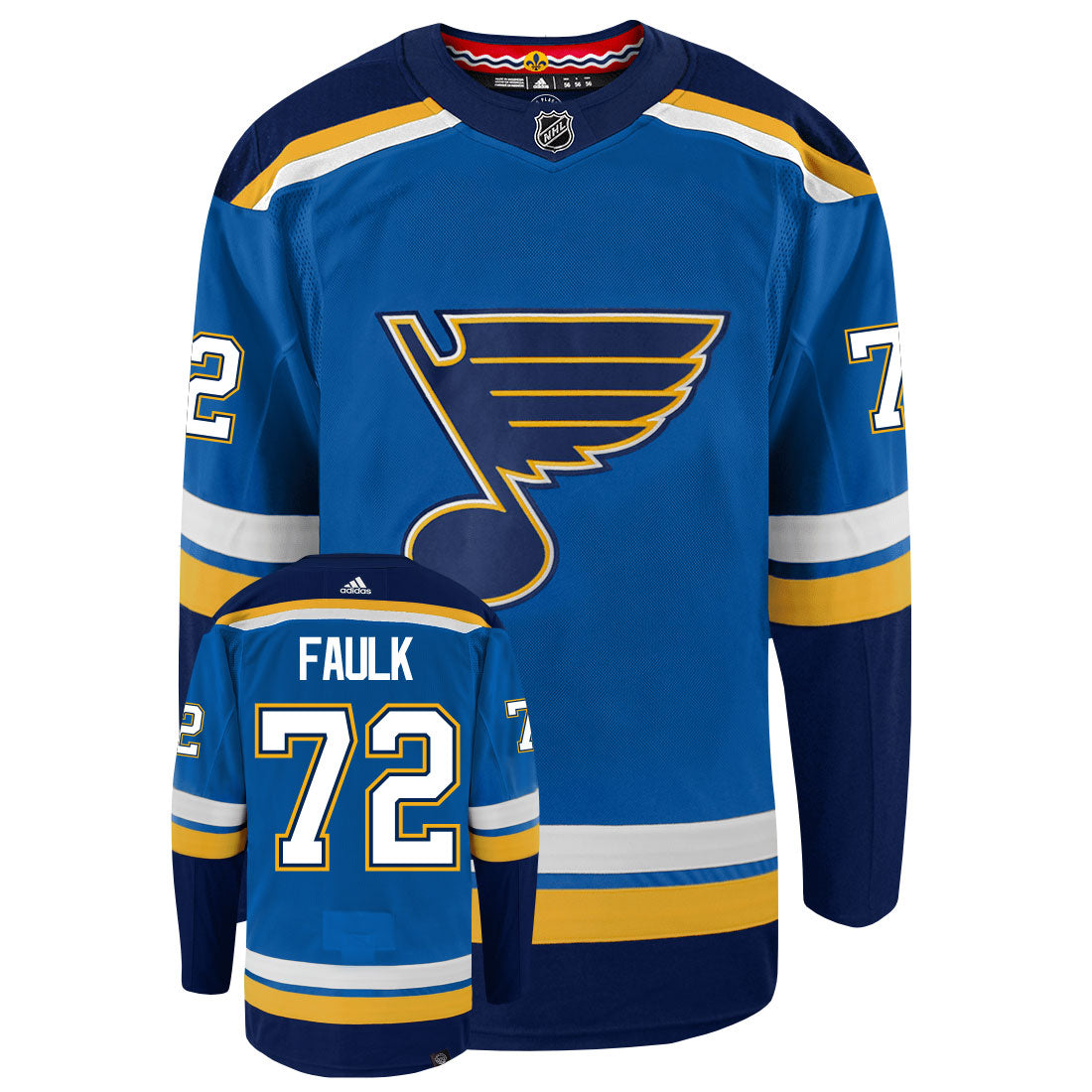 Justin Faulk St Louis Blues Adidas Primegreen Authentic NHL Hockey Jersey